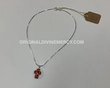 Amber Cross Fossil Cross Necklace Red Lithuanian Amber Cross