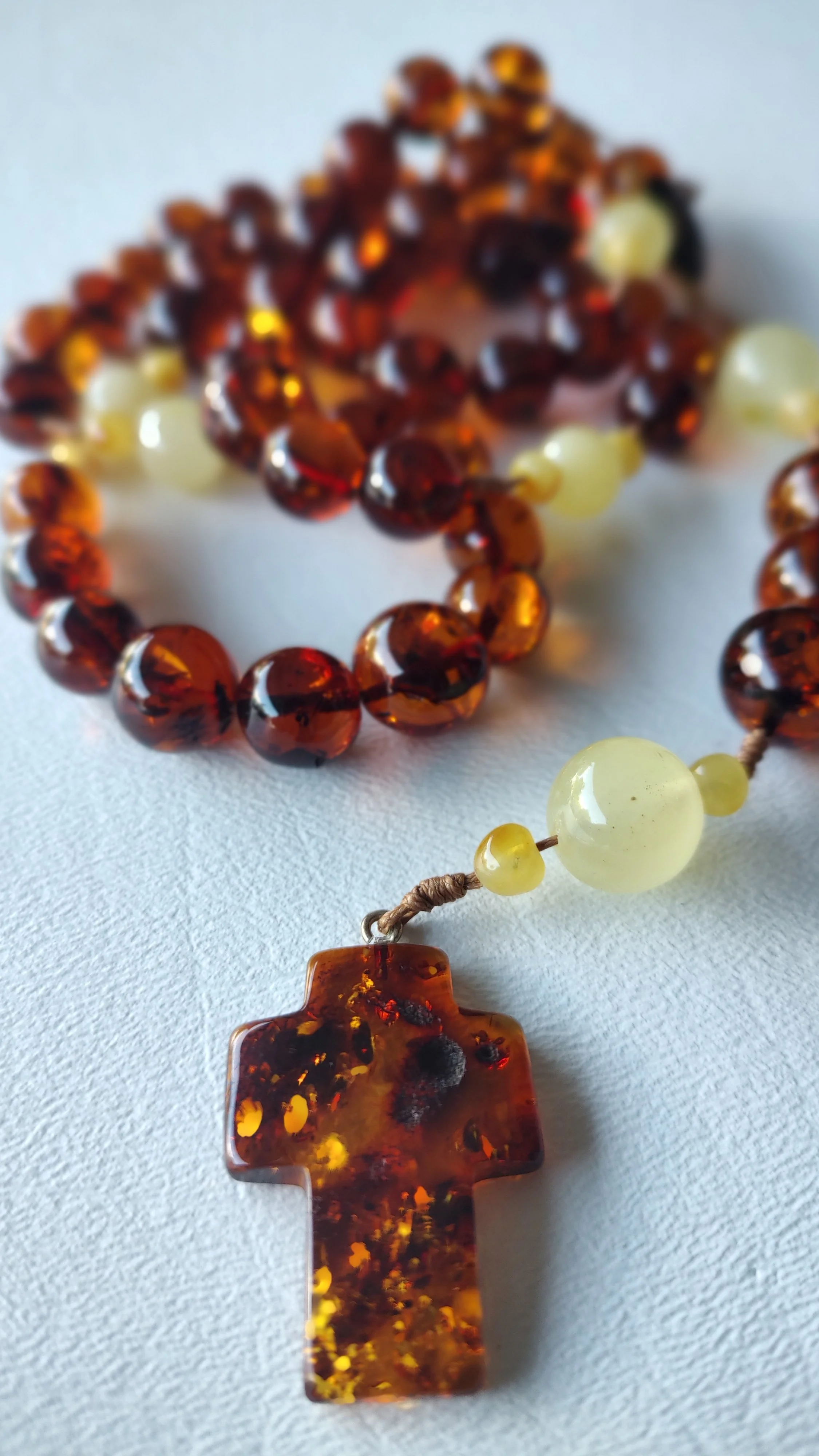 LARGE Lithuanian Amber Rosary R522