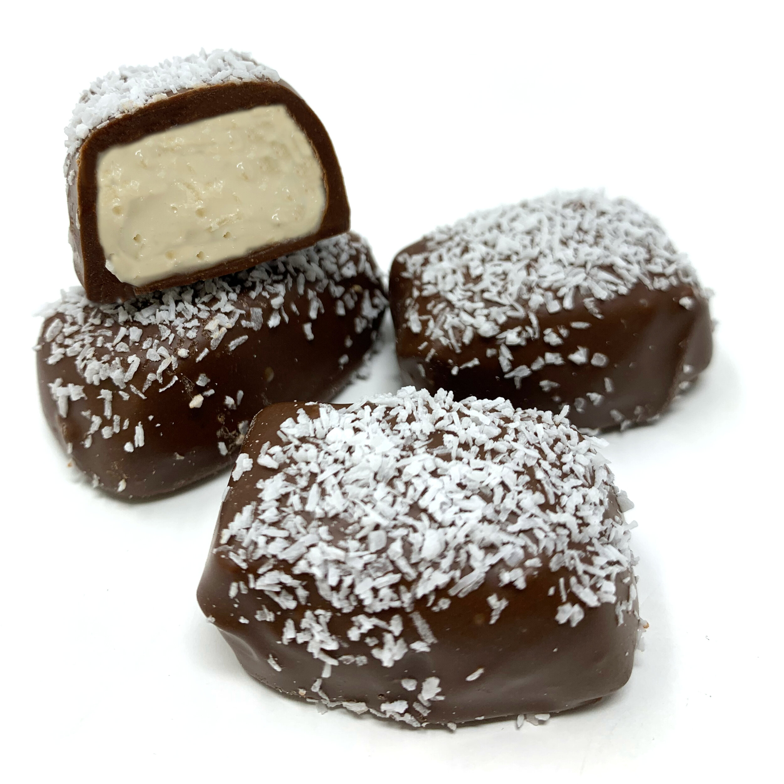 Coconut Ruff Milk Chocolate Coconut Ruffhouse Creams — Laymon Candy Company