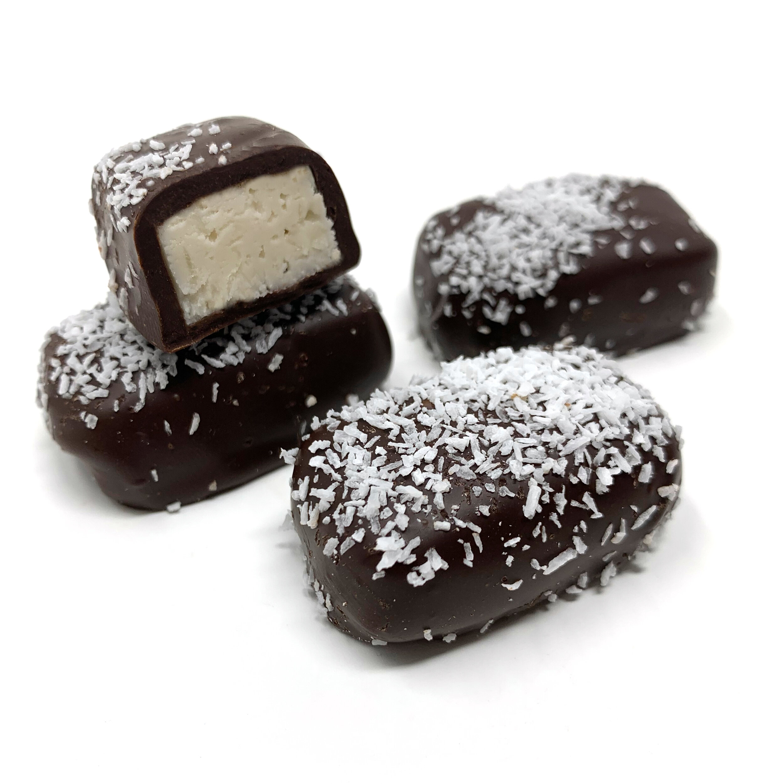 Dark Chocolate Coconut Ruffhouse Creams — Laymon Candy Company