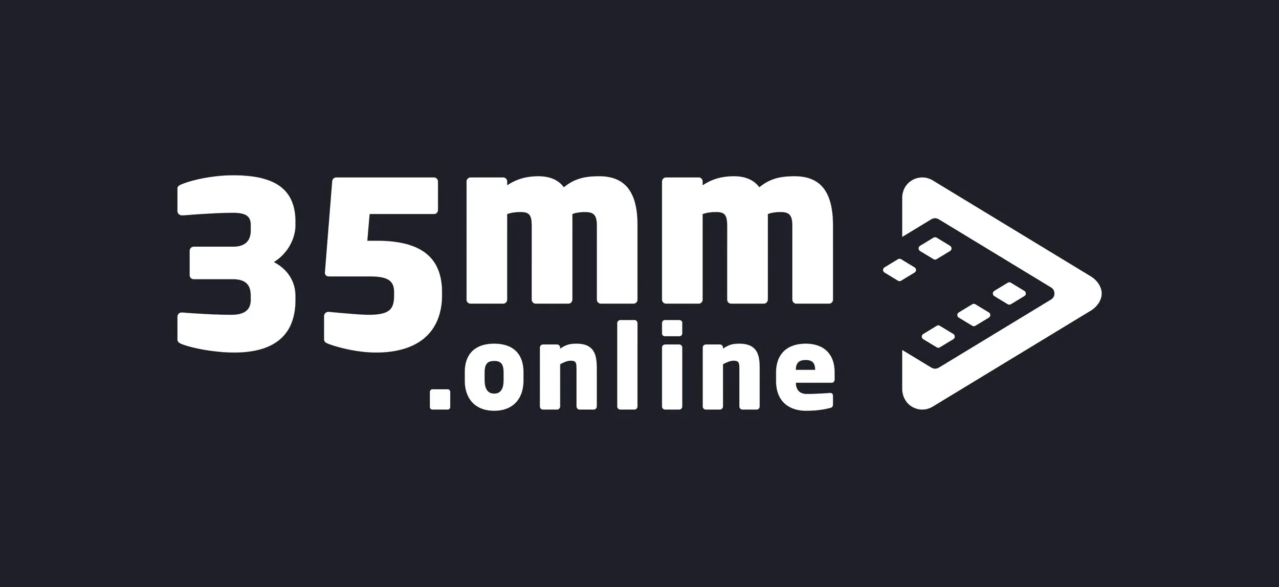 Text reading '35mm.online' with a stylized film strip icon on a dark background.