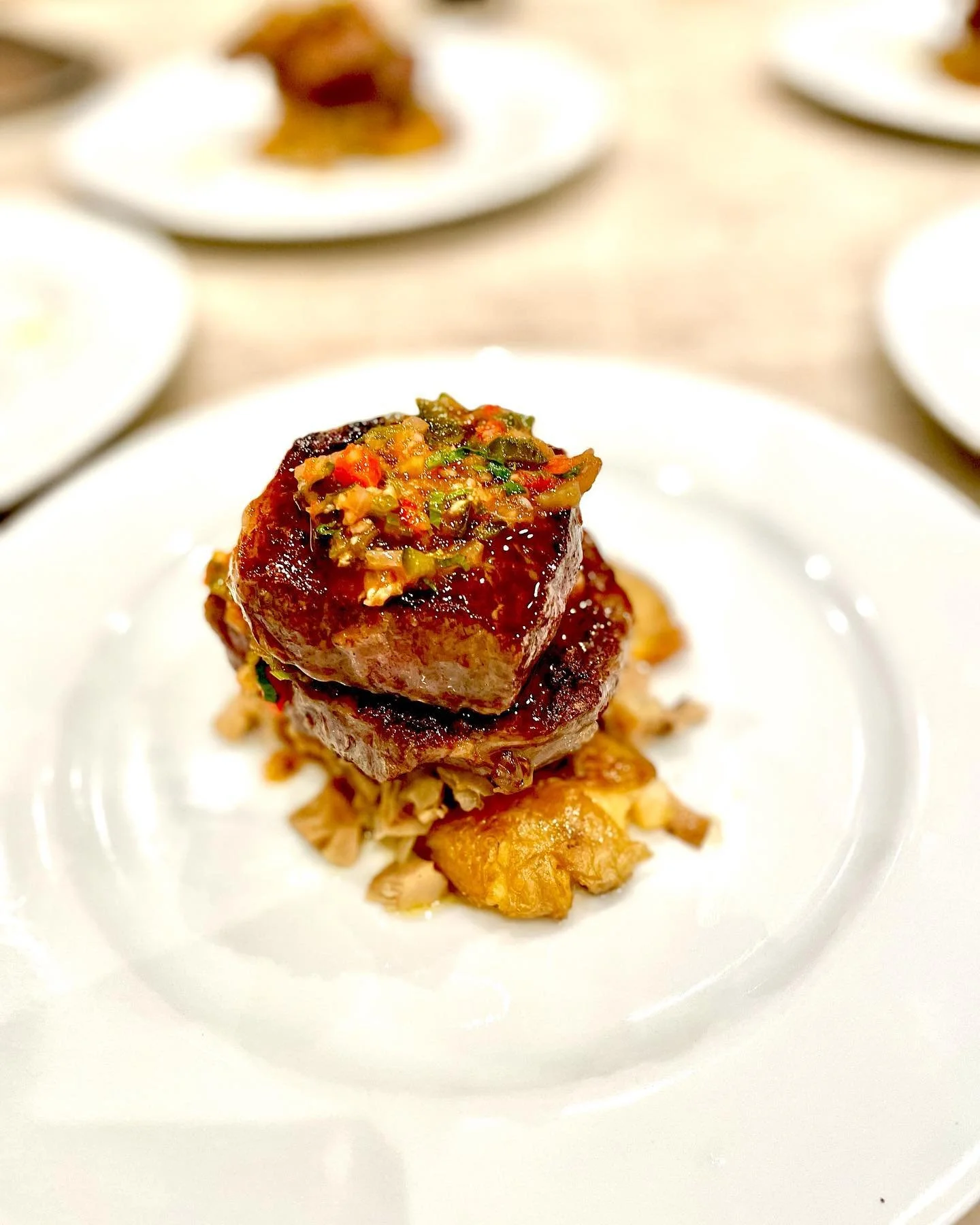 Busy weekend catering to #therichandfamous @yellowstoneclub  A BIG thank you to my farmer, and friend @chancefarmmt for all that you grow, and @dartagnanfoods for years of 🔥🔪 🥩provisioning. ( Photo 1) Strube Ranch (E. Texas) Wagyu strip-loin, sofr