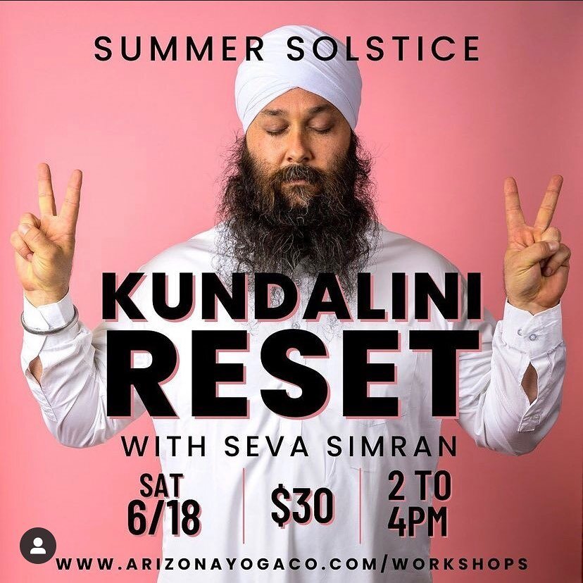 Summer Solstice Kundalini Reset
w/ Seva Simran

Saturday 6/18
2-4pm
$30
Limited In-Person Spots
Register via link in bio!!

We all experience blocks that can negatively impact our physical, mental and emotional well-being. The signs are there. We fee