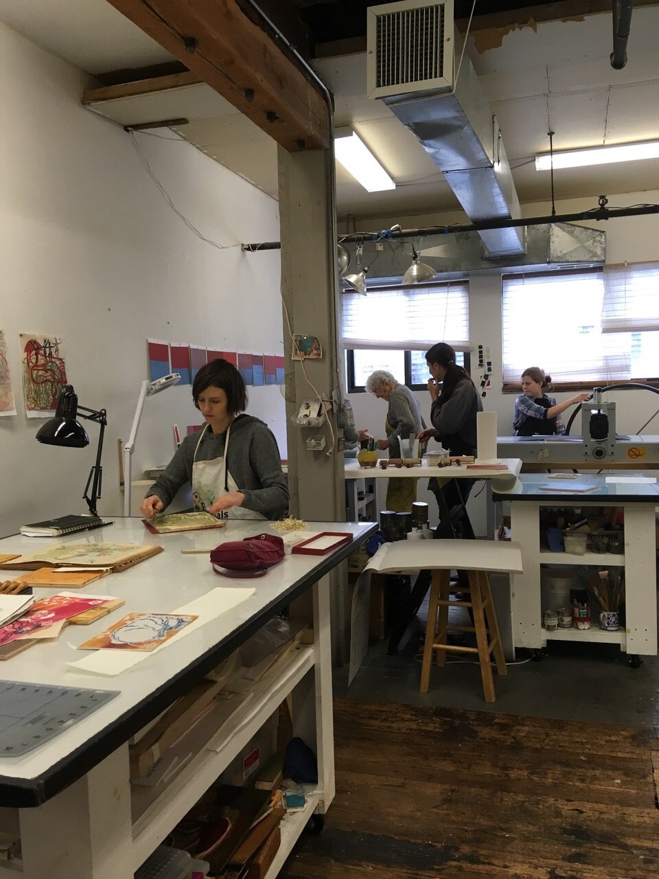  Classes on woodcut and mixed media print. 