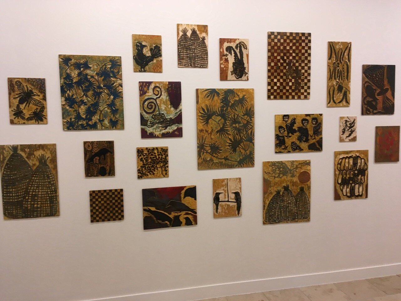 Another wall of 21 carved woodblocks 