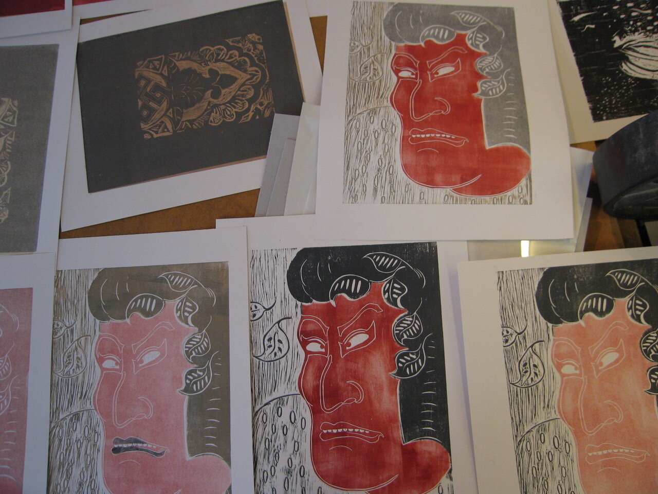  Some &nbsp;student prints form the woodblock workshop. 