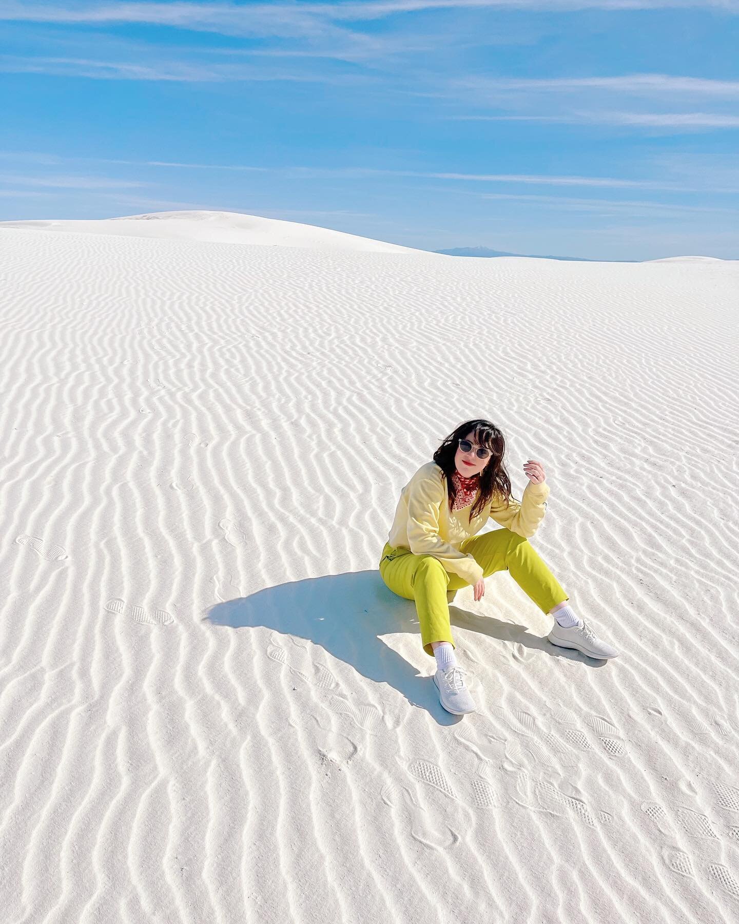 turns out there&rsquo;s a lot of middle of nowheres 🌀 spent the morning sledding down these epic dunes, then heard a sonic boom from the white sands missile range 🚀 and that&rsquo;s my cue to go home 🔜