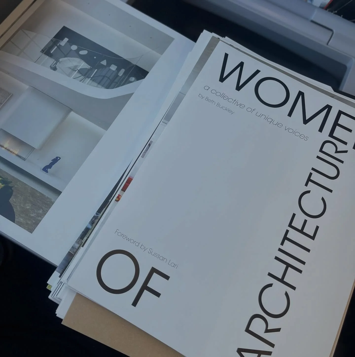 In my happy place! Proofing &ldquo;Women of Architecture&rdquo; on the train to NYC &mdash; what a privilege to exhibit these brilliant women&rsquo;s work. EVERY one uniquely deserving of their place &mdash; of their voices being heard &mdash; A comm