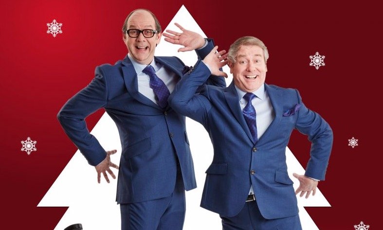 Ian Ashpitel and Jonty Stephens as Eric and Ern at Christmas