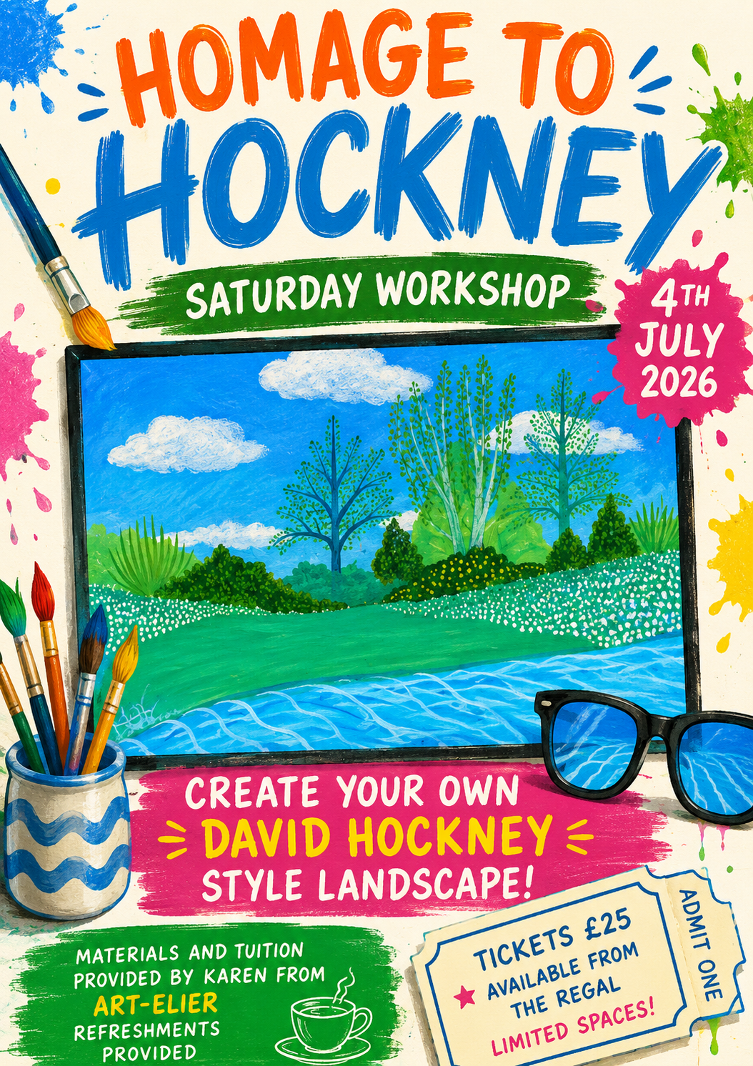 Homage to Hockney - Art Workshop with Karen Lee of Art-Elier