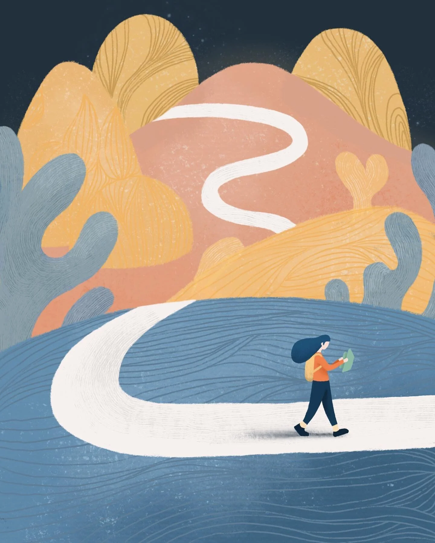 Have you ever wondered if you are going on the right track? It&rsquo;s always hard to remind yourself that being lost is part of the journey and things will work out eventually🚶🏻&zwj;♀️💕 ⠀
&bull; ⠀
&bull; ⠀
&bull; ⠀
&bull; ⠀
#design #illustration 