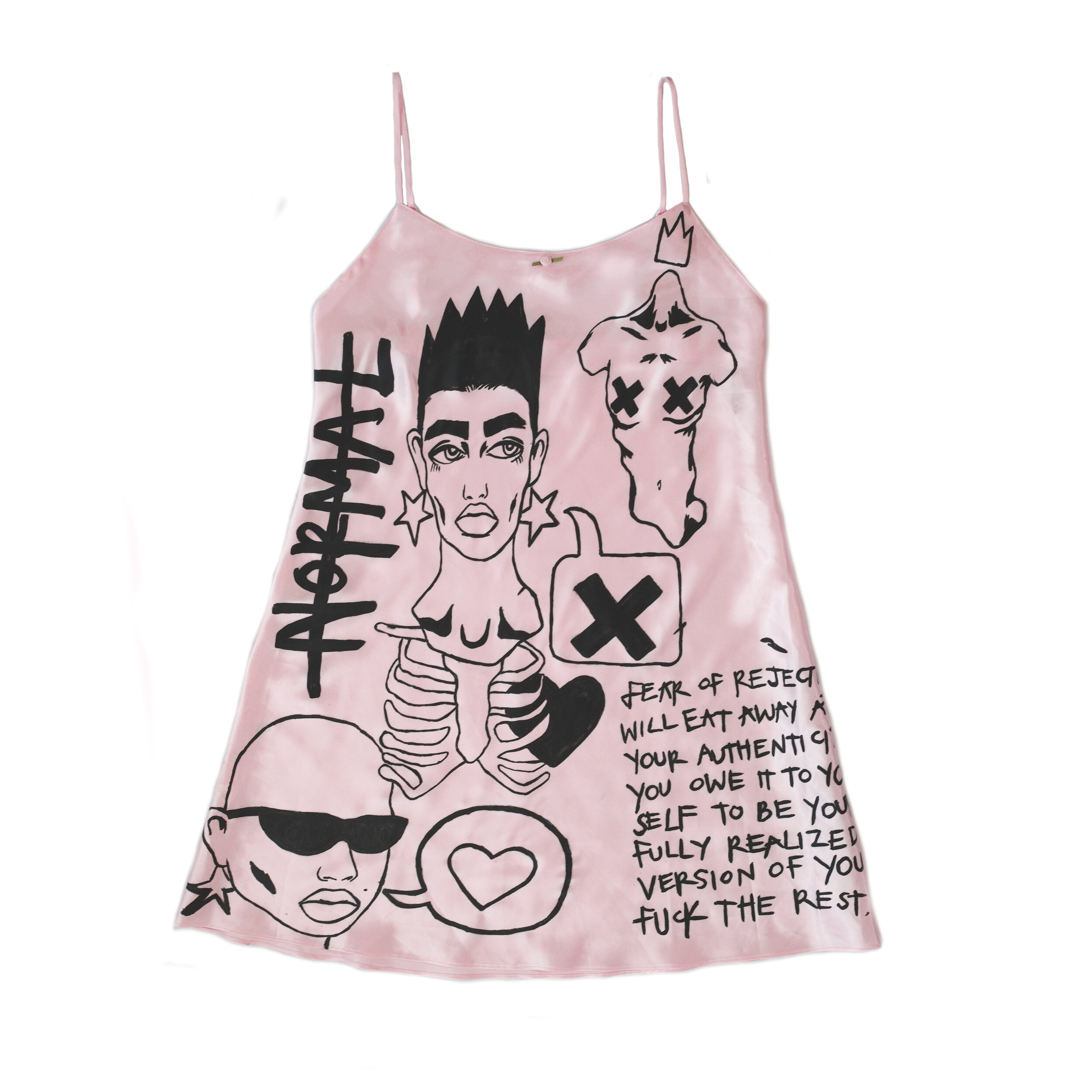 'NORMAL' PINK SILKY SLIP DRESS