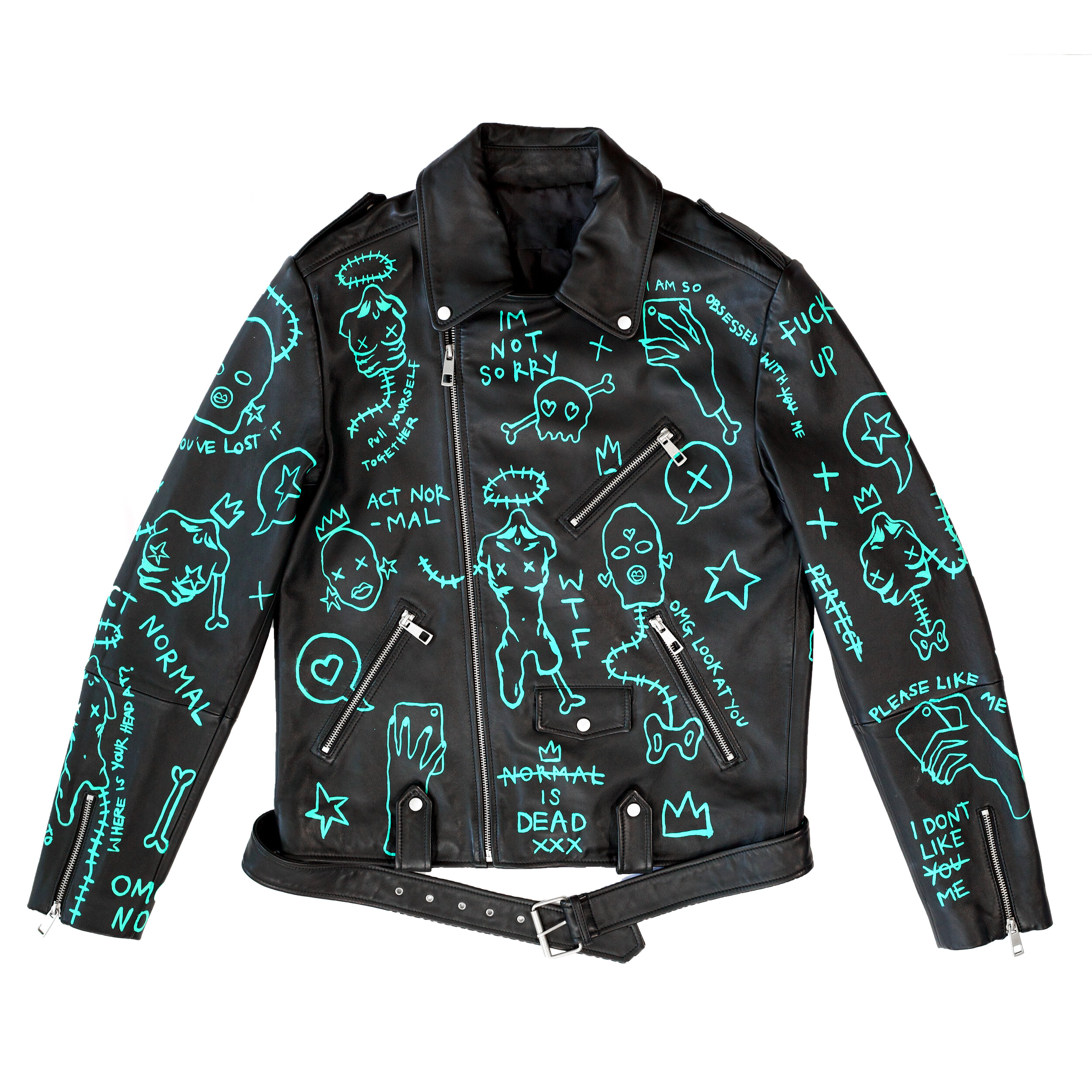 'IM NOT SORRY' LEATHER JACKET 