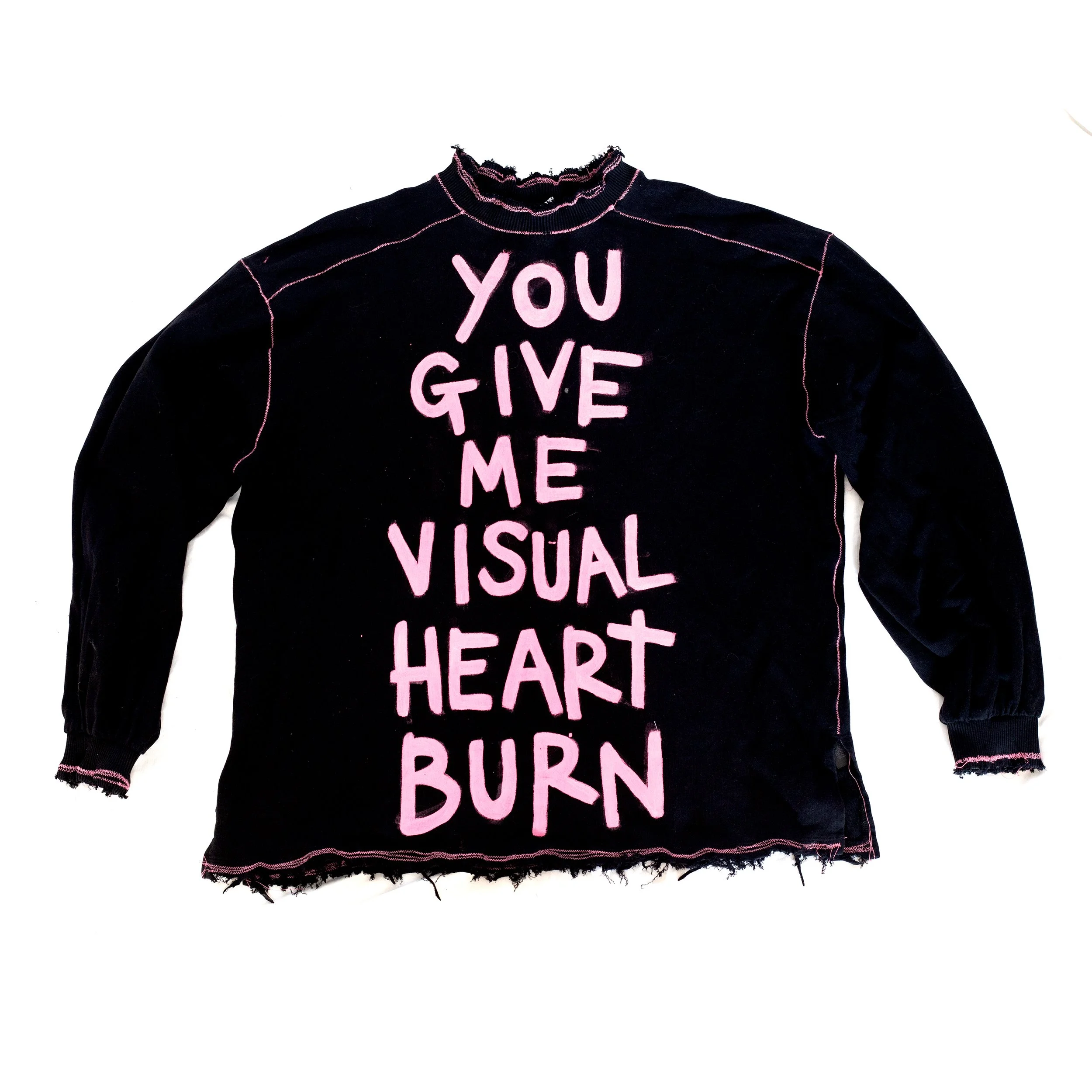 'VISUAL HEART BURN' BLACK SWEATER