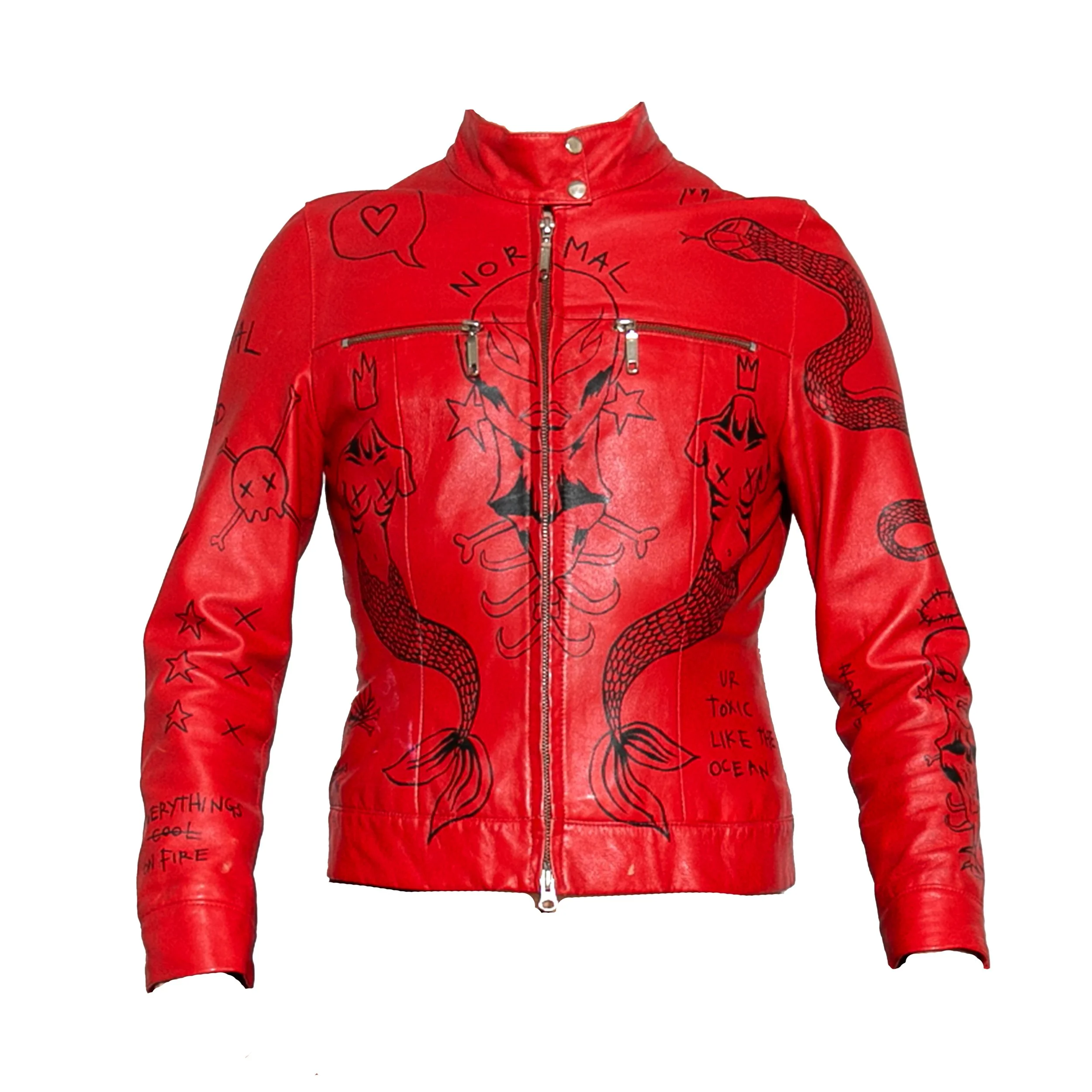 'MERMAID' RED LEATHER JACKET