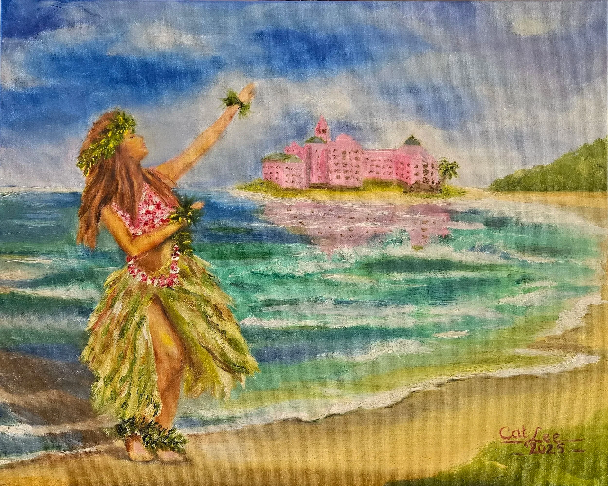 Hula Dancer and the Pink Hotel