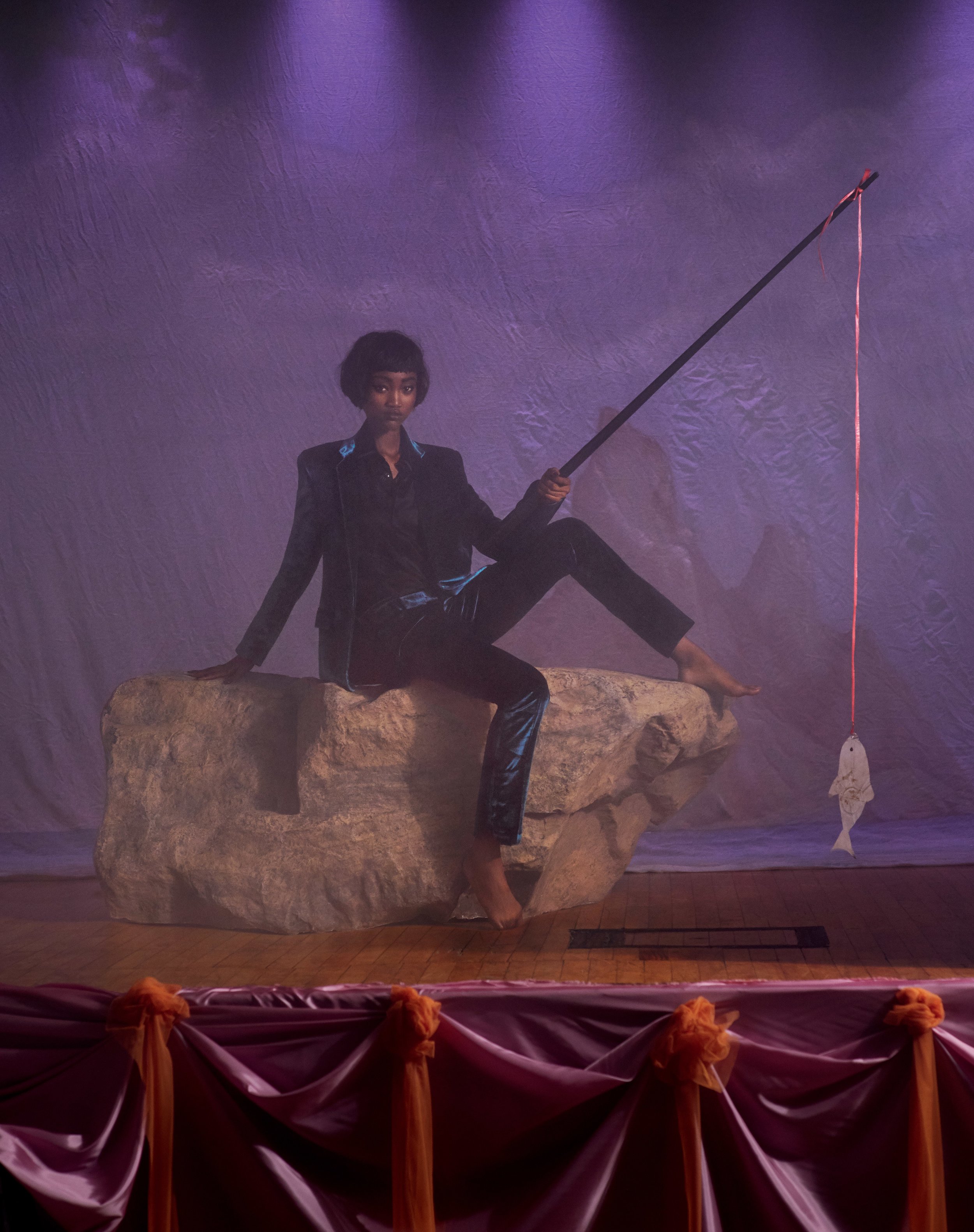 SAINT LAURENT-silk velvet sportcoat, trousers, velvet trimmed silk skirt.jpg