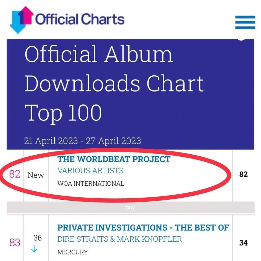 The WorldBeat Project hits the Official Album Charts in the UK