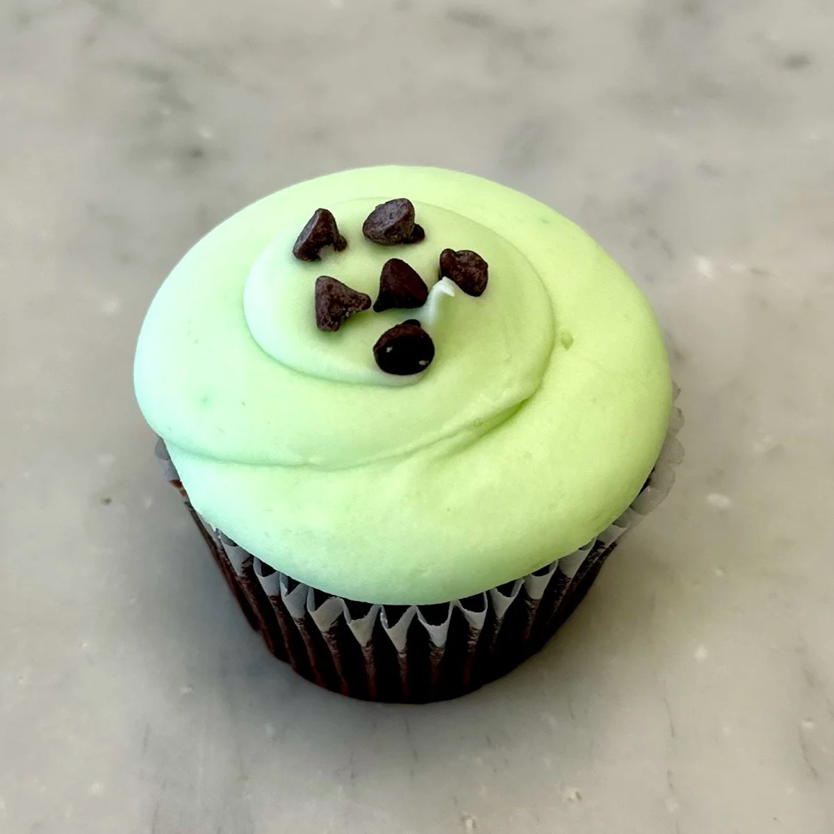 Mint Chocolate Chip Cupcake