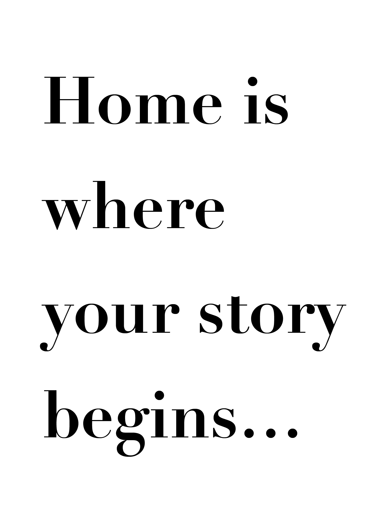 Home is where your story begins...