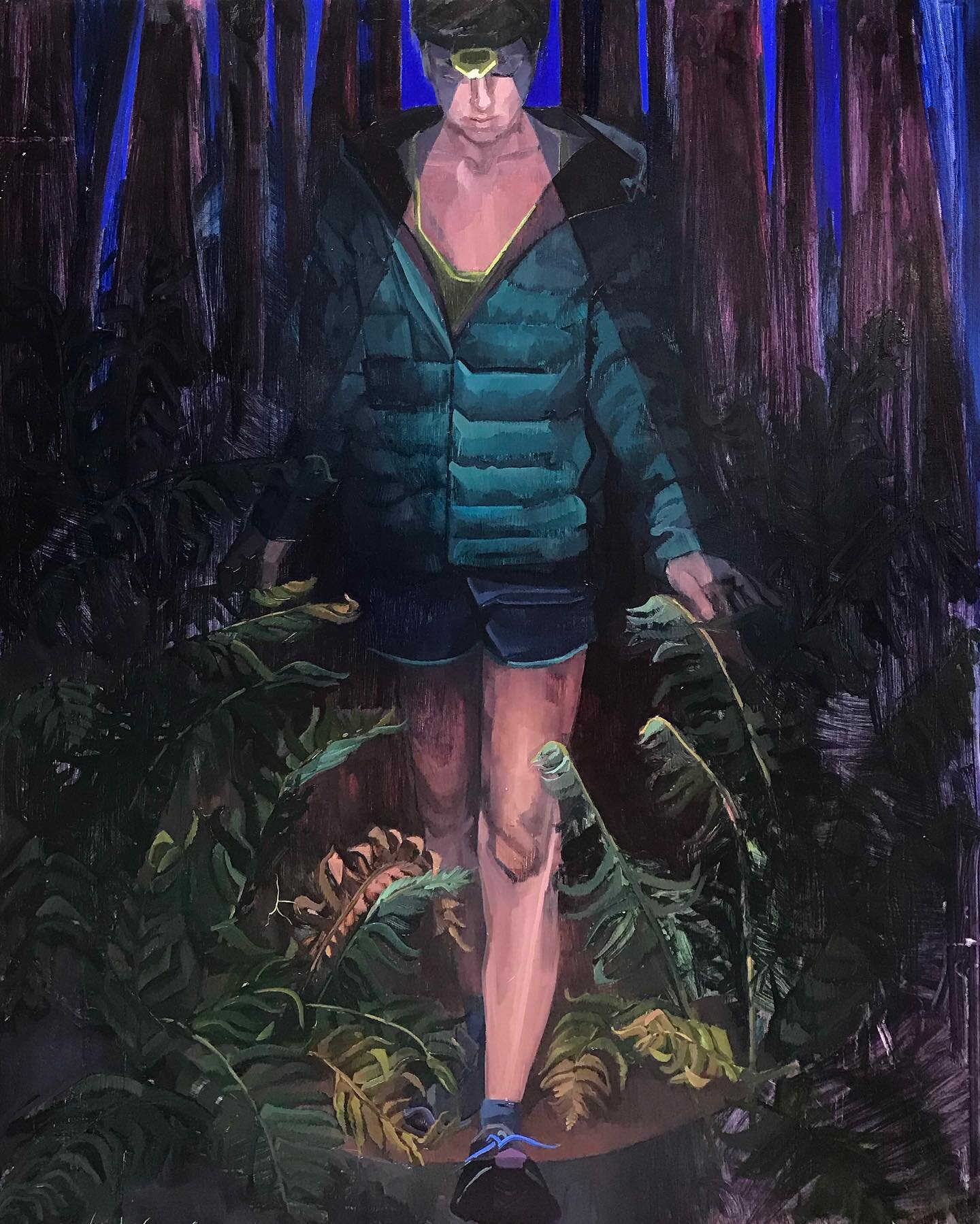 I had a lot of fun making this painting during the fall. There is something magical and terrifying about the woods at night, I just keep wanting to paint it&hellip; plus she is my largest painting yet!

Unfurled 
36&rdquo;x 48&rdquo;