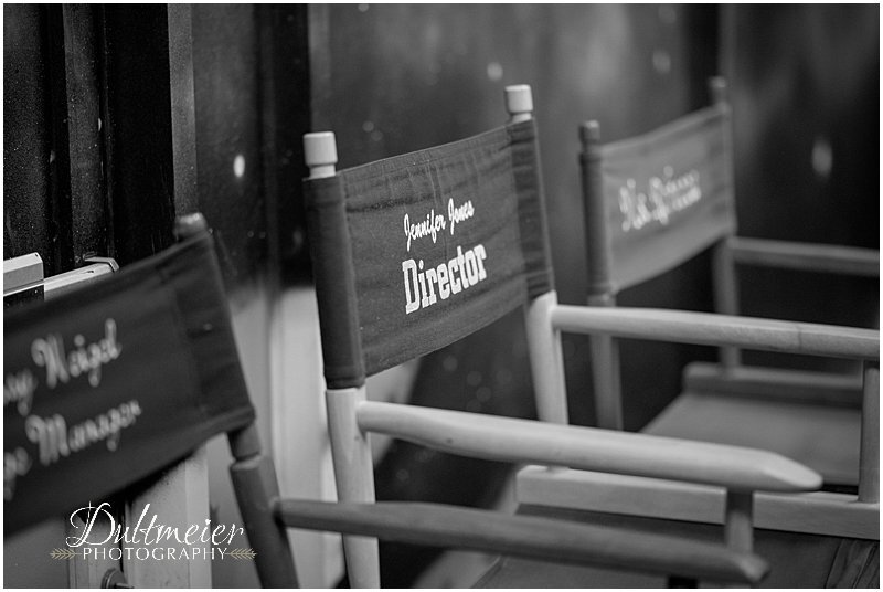  Director’s chairs await the next show. 