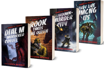 The entire lineup of MANDRILL P.I. novels. Includes: Dial M for Murdered Coyote, Rook Takes The Queen, Showdown in Murder City, and They Live Among Us