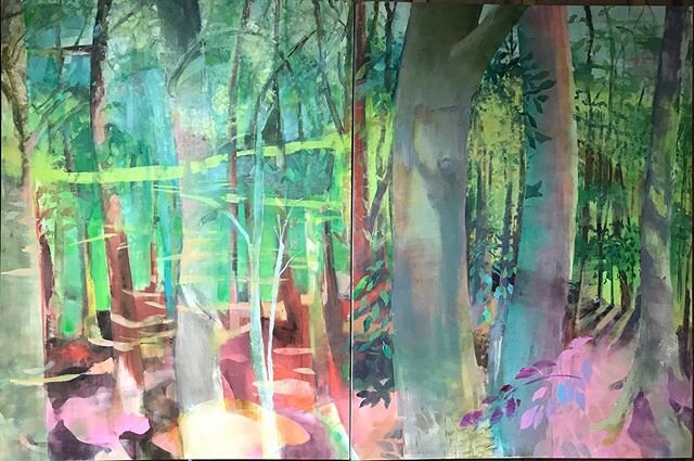 The Woods from the Trees #spring #sight #hope #woods #trees #nature #light #48x72in #dblcanvas #oiloncanvas