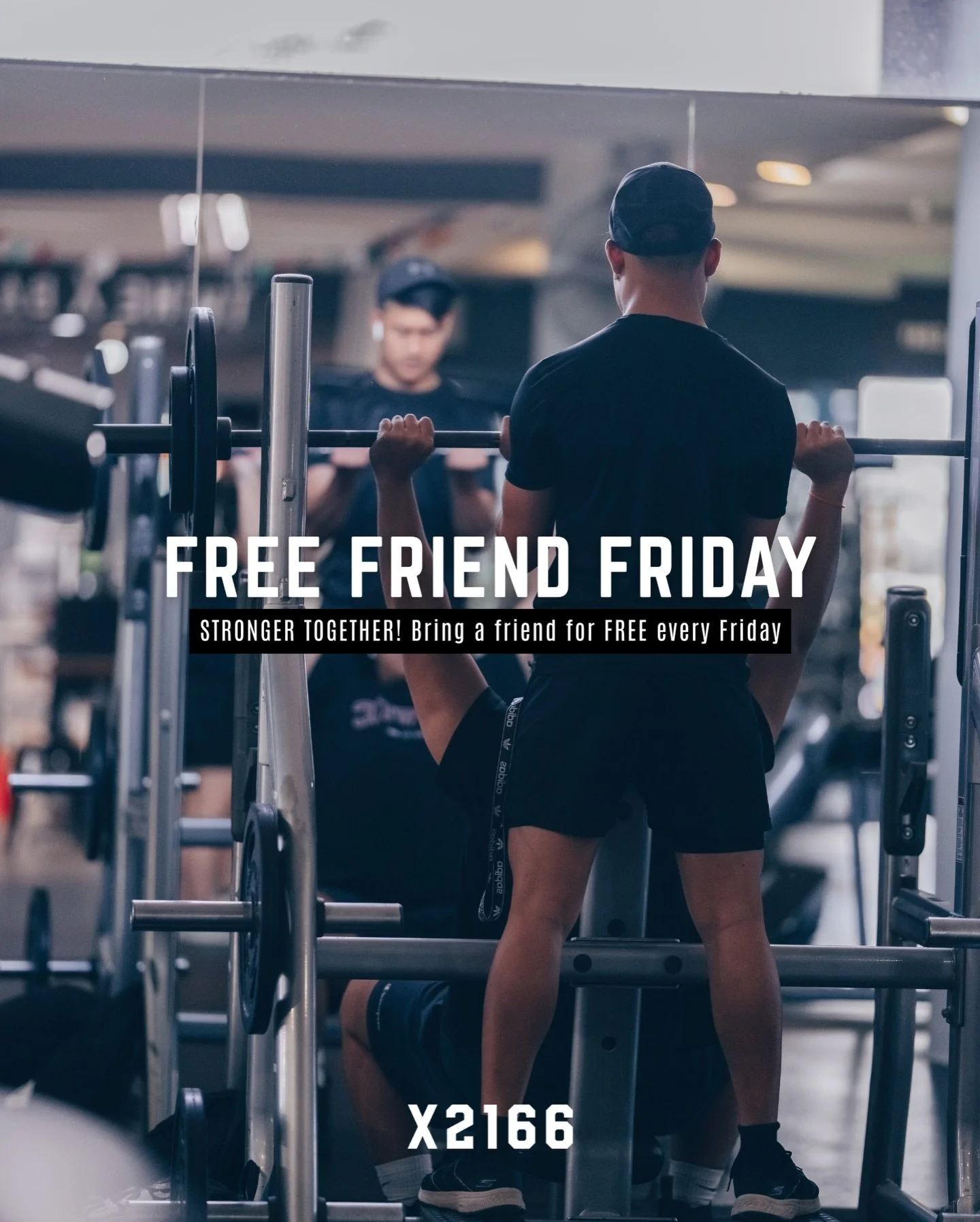 FFF means bring a mate and smash your goals together! STRONGER TOGETHER 🤝

T&amp;Cs: During staffed hours only. 
#x2166trainingcentre #gym #canleyheights