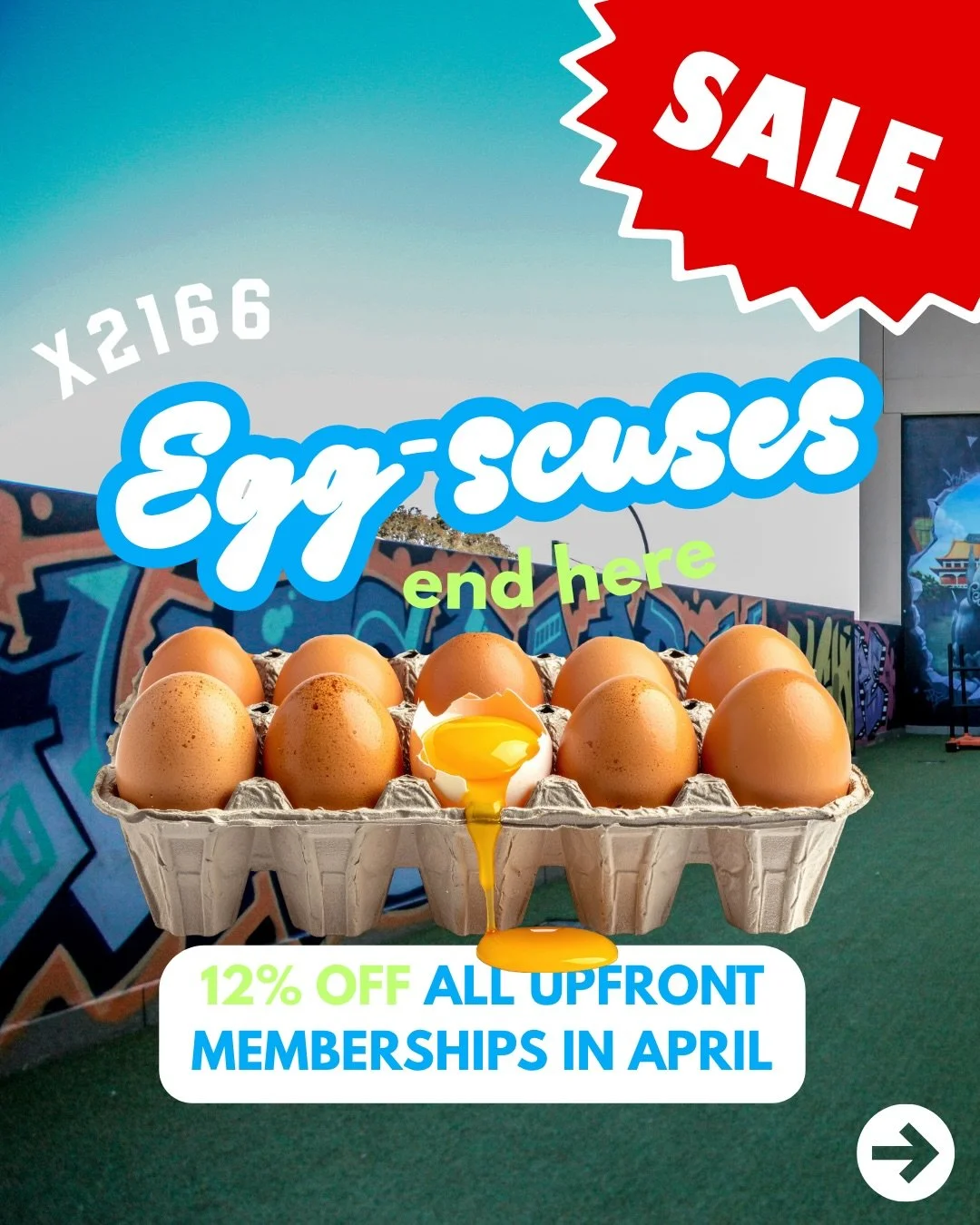 In light of Easter, We are giving you all a Dozen % off all upfront memberships this month!

Limited time only. Terms and conditions apply 🐣