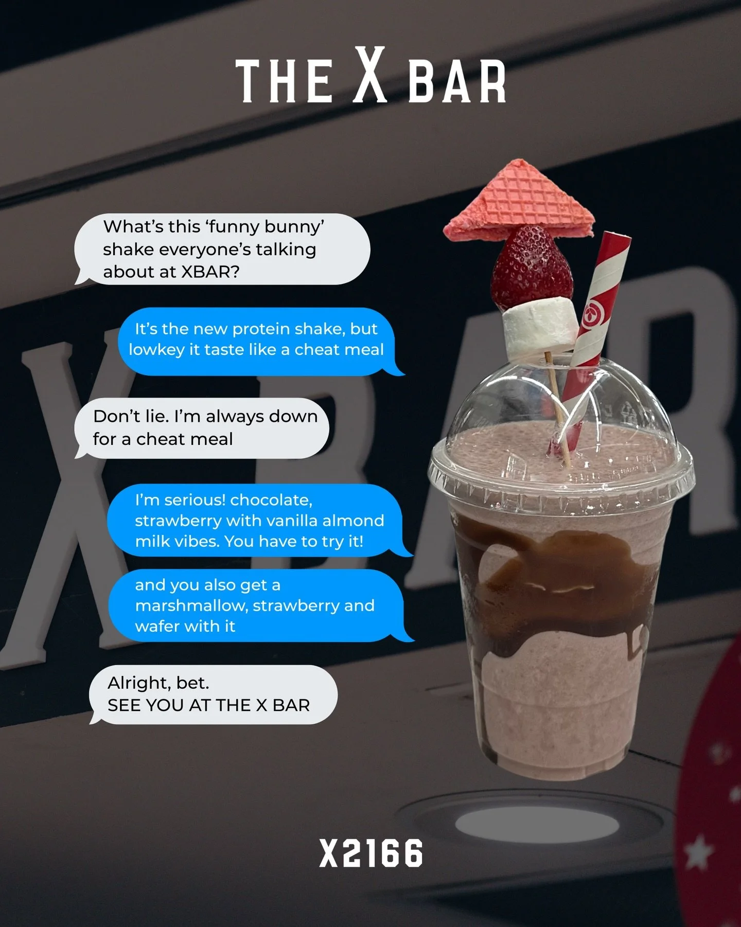 Funny Bunny&mdash; Tastes like a treat, HITS like protein. Available now for a limited time, only at XBAR 😋