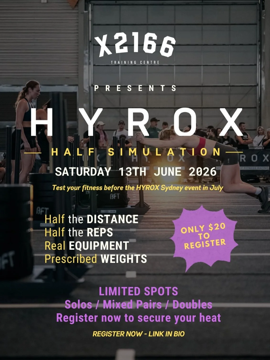 HYROX HALF SIMULATION DATE IS SET 🚨 

Link is live to register in our bio 🔥. Make sure to register asap as only limited spots available 🙌