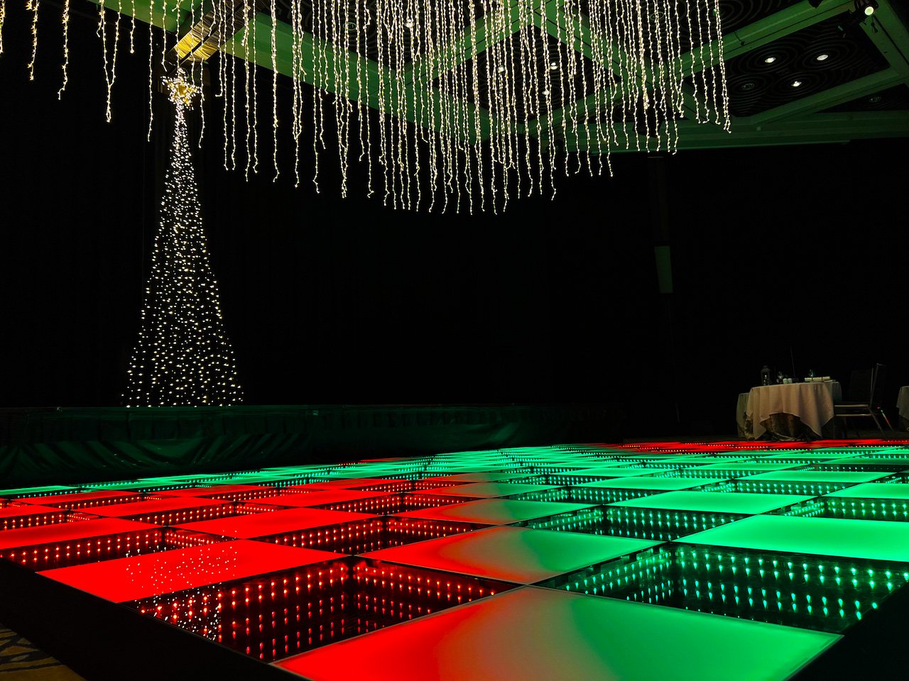 LED Dance Floor, fairy lights and Christmas Tree at Hyatt Regency Perth