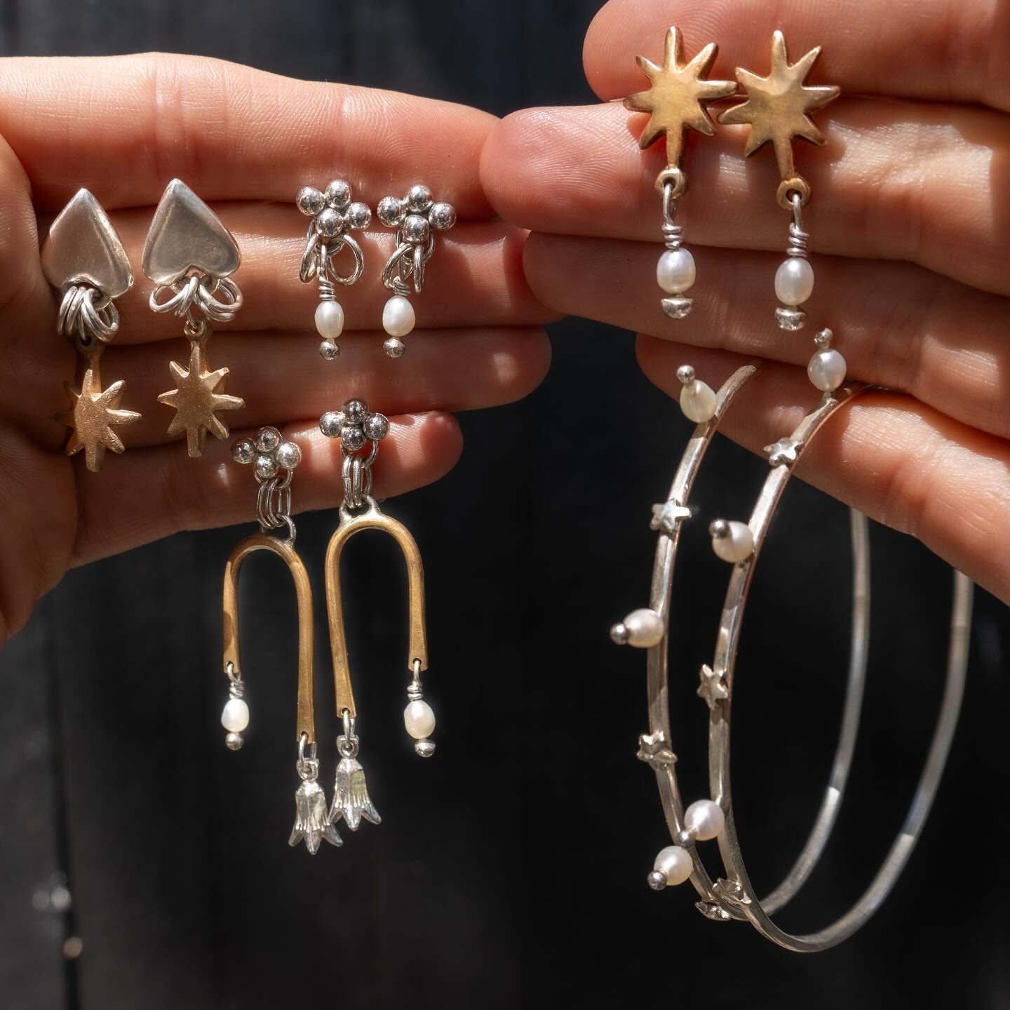 Notions of spring are here - Pearls, fairy bells, mixed metals! So fun playing around with new designs. Which ones are your favorite? 

These all will be available in my next drop coming soon. Turn on post notifications so you will be the first to kn