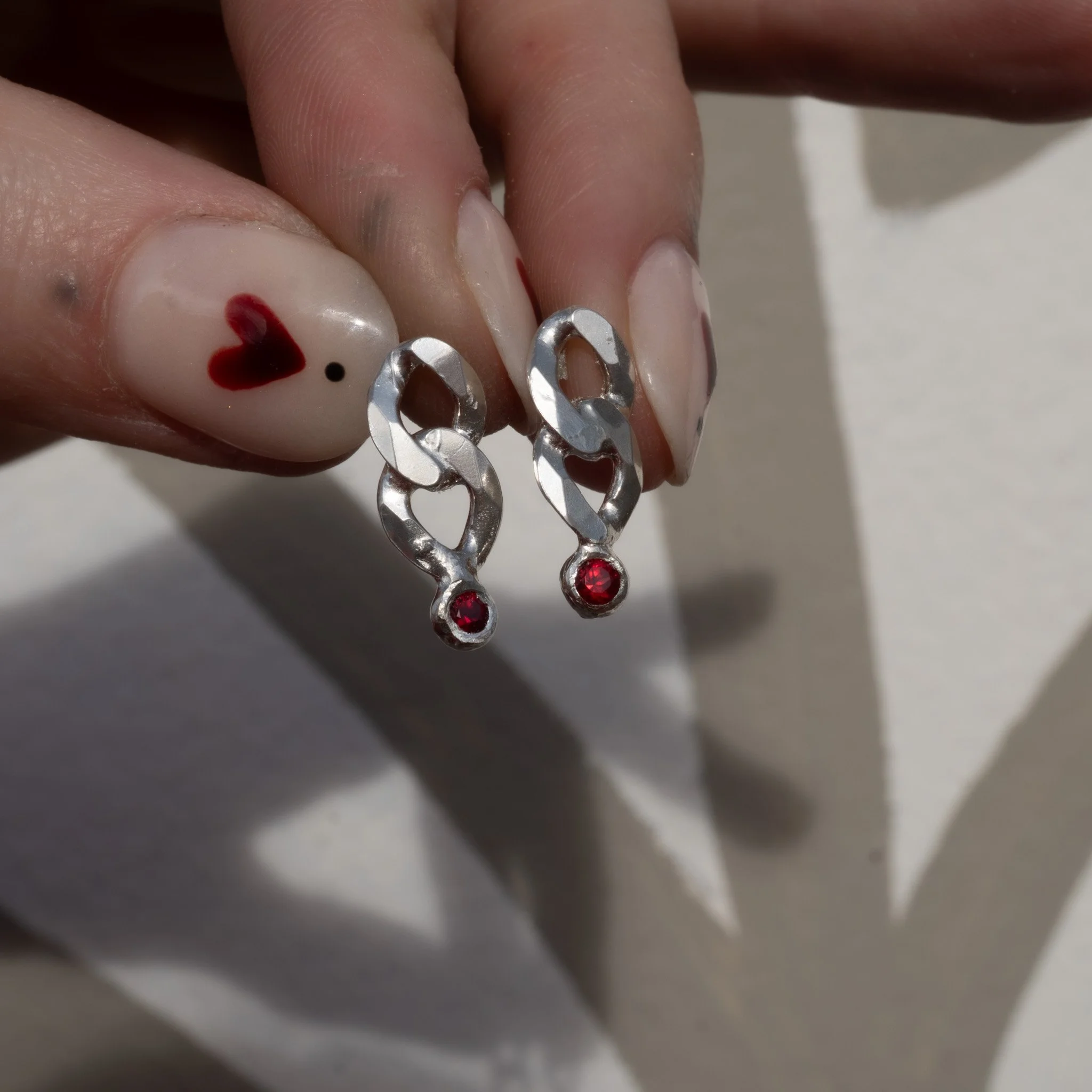 Red Sapphire Curb Studs