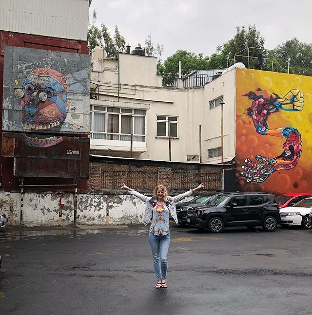 Two years ago this time I was on a trip with @stefani_mccullah in a Mexico City.  I had just started to paint a few times large scale at home and seeing all the murals at nearly every street corner in Mexico City was like candy land for me.  It was t