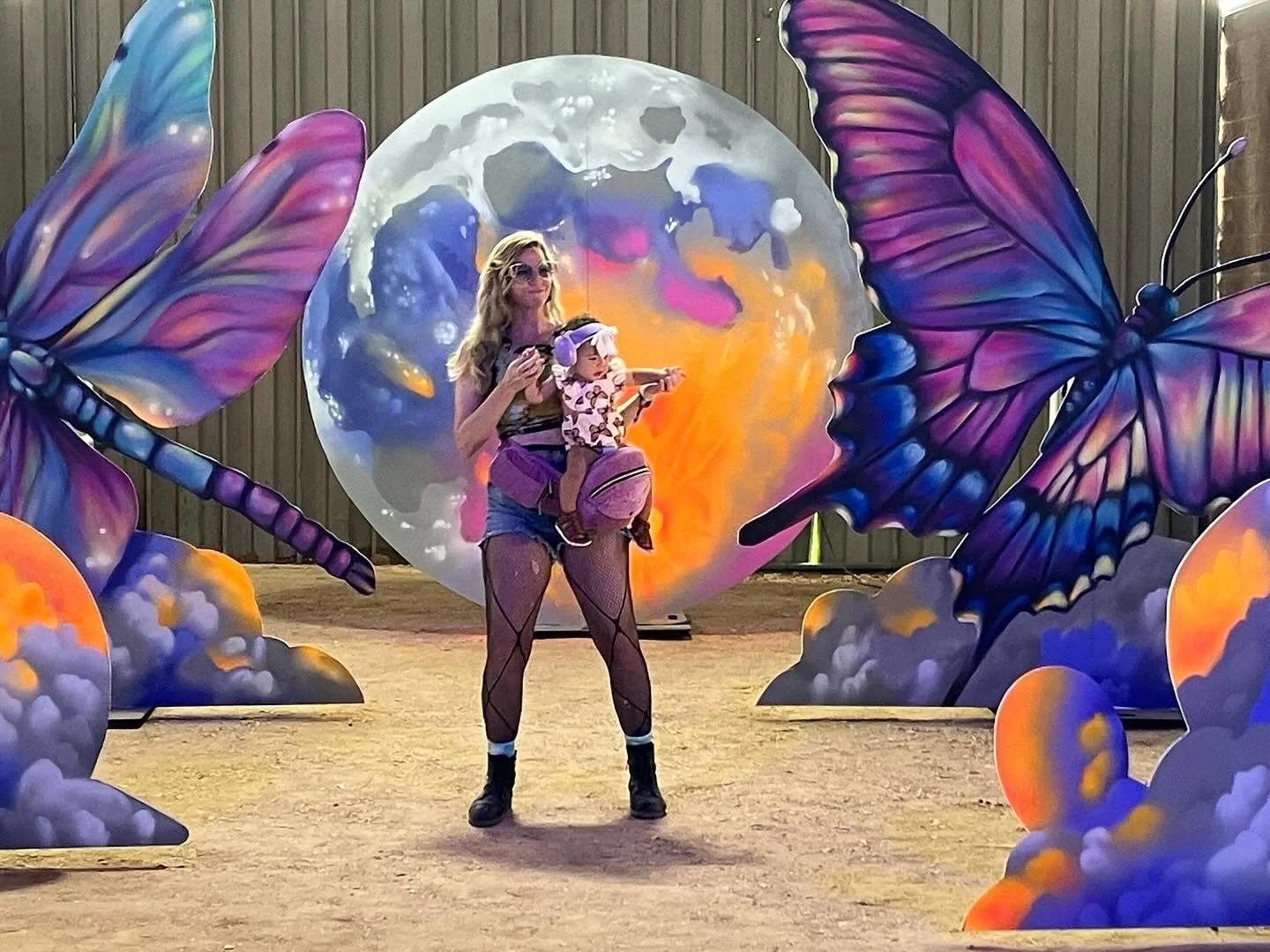 illfest May 2025.  Realized I didn&rsquo;t get the chance to share photos from @everydayresearch install.  I painted the butterfly and dragonfly.  Ef did the rest! 

I really loved how it turned out even though I had a hard time at first but seeing i