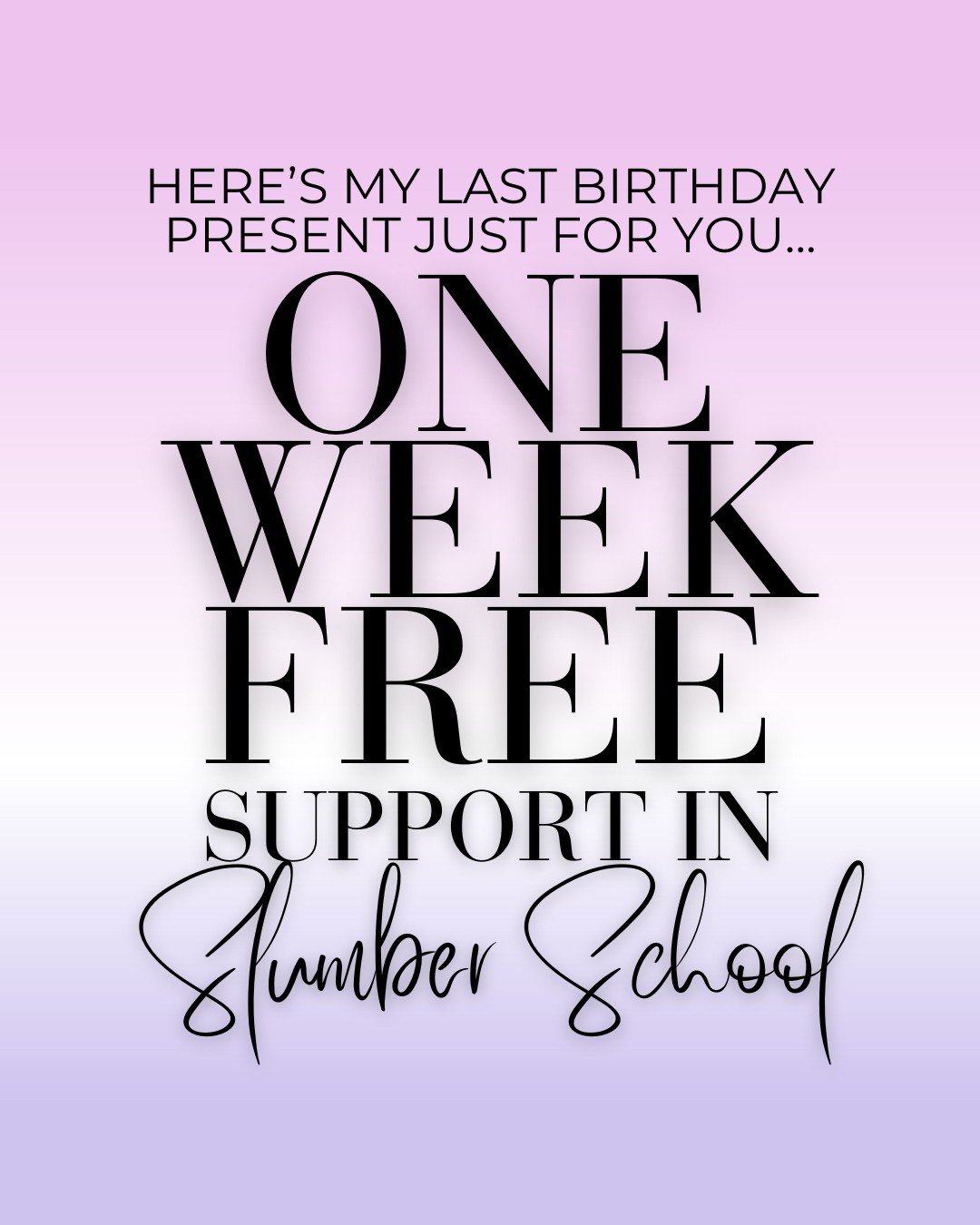 I&rsquo;ve saved one of my best birthday treats for last 🎈🥰
 
I&rsquo;m going to gift 3 parents with 1 FREE WEEK OF SLUMBER SCHOOL SUPPORT...... just because 😊
 
To be one of these lucky parents.... you have to guess right the answers to the below