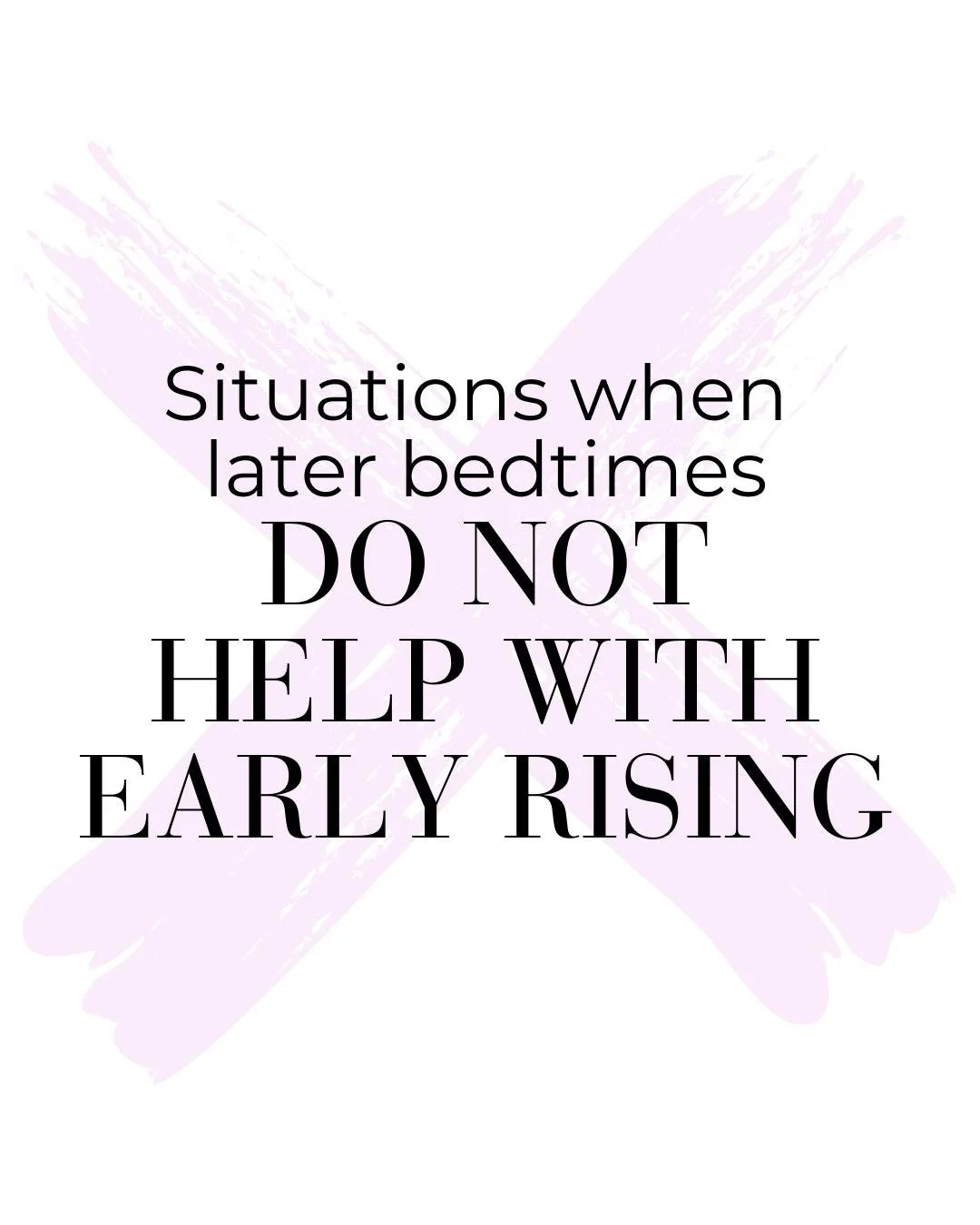 Been told to push your LO&rsquo;s bedtime out to solve early rising?⁠
⁠
It probably will help if your LO is:⁠
✔ napping well in the day but not exceeding average day sleep needs⁠
✔ + the later bedtime is within their age appropriate awake window⁠
✔ +