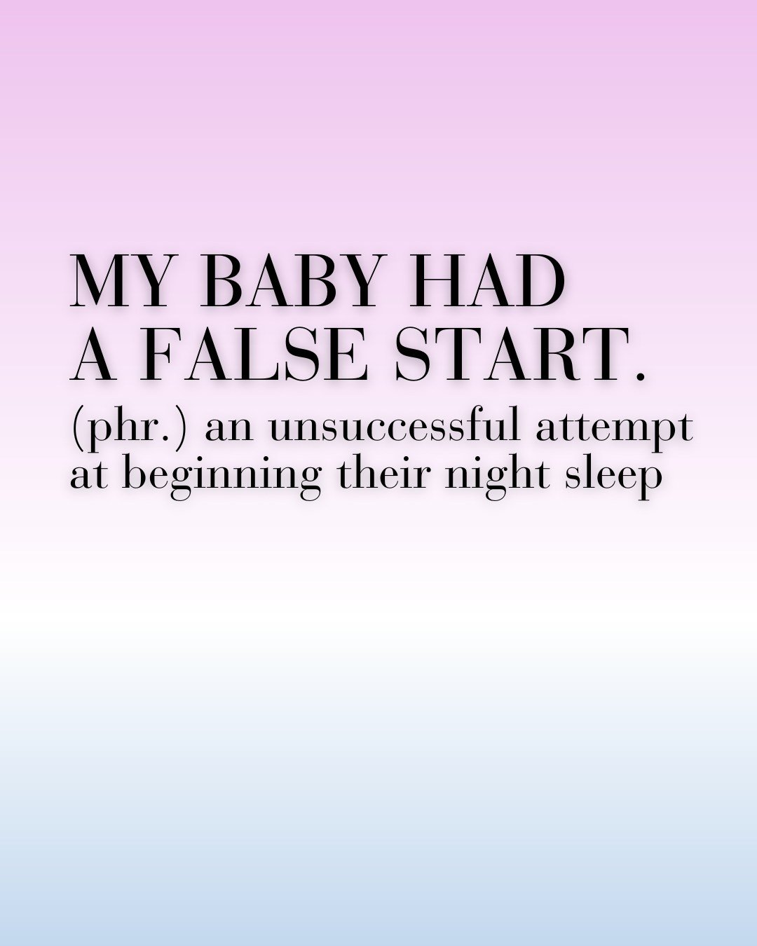 Does your baby false start?

What&rsquo;s a false start? 👇🏻

A false start is when you get your baby to sleep at bedtime and they wake within a couple of hours.

3 TIPS FOR FALSE STARTS

✨Check that your baby hasn&rsquo;t gone to bed overtired. If 
