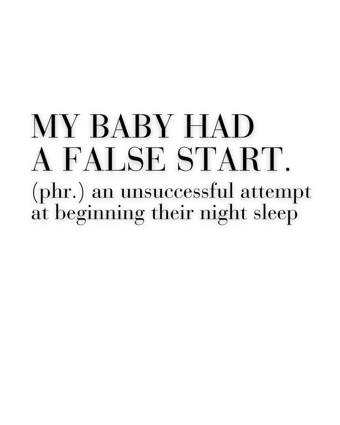FOLLOW @slumberandsprout for more sleep tips!!

Does your baby false start?

A false start is when you get your baby to sleep at bedtime&hellip; only for them to wake again within 1.5-2 hours. And yes &mdash; it can be so frustrating.

This was somet