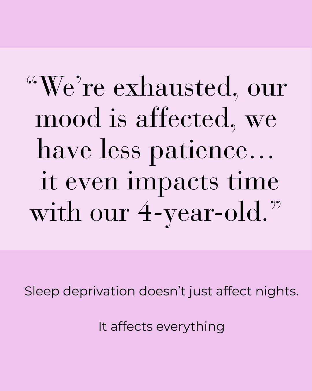 When parents tell me sleep is impacting them &ldquo;a lot&rdquo;&hellip; I listen closely.

Because &ldquo;a lot&rdquo; usually means:

Short tempers.
Snapping over small things.
Feeling guilty about not being as present with your older child.
Sleepi