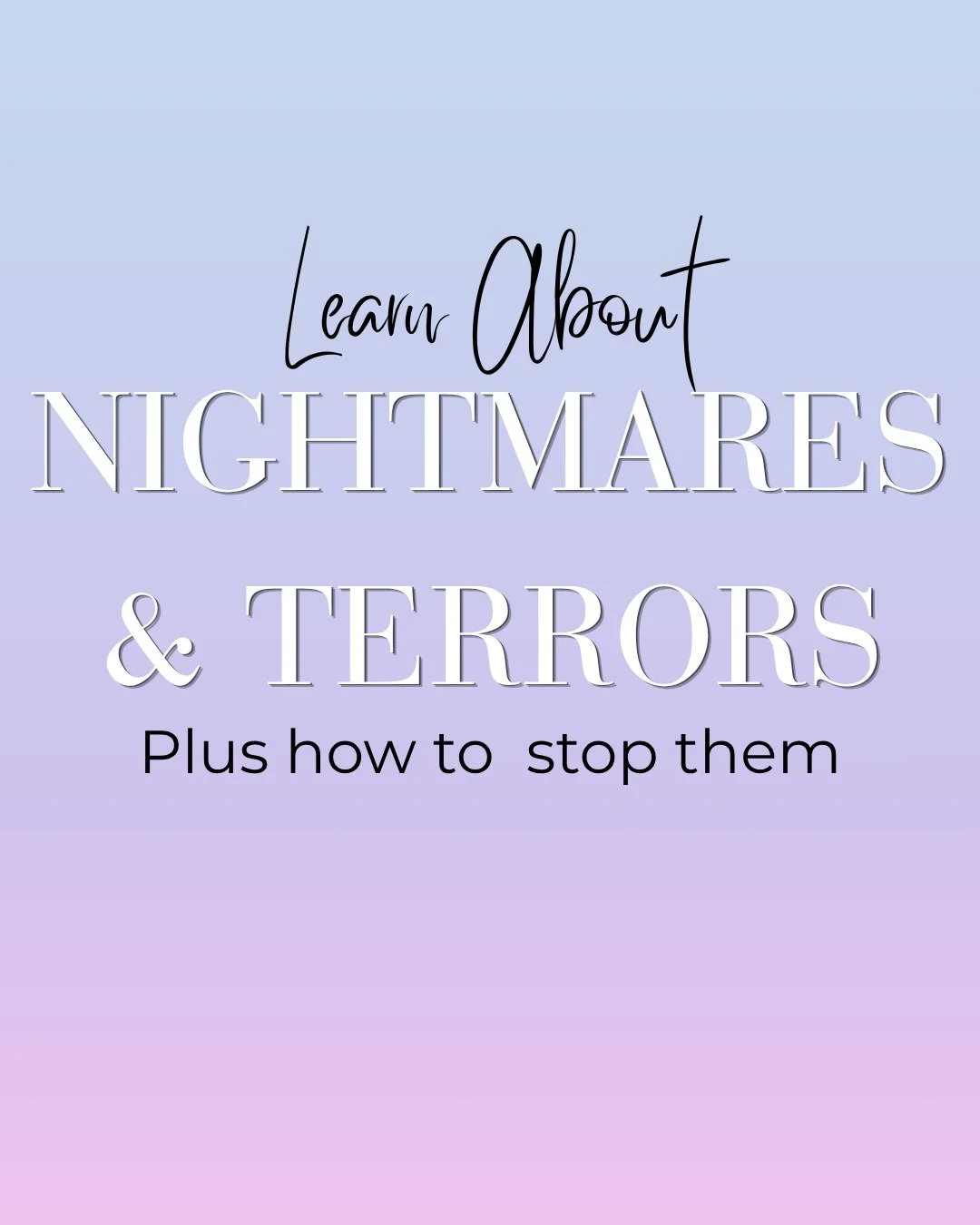 Does your little one have nightmares or night terrors?

Night terrors and nightmares are not pleasant for any parent or child to deal with. If you are struggling with either of these and need guidance on age appropriate sleep schedules/routines pleas