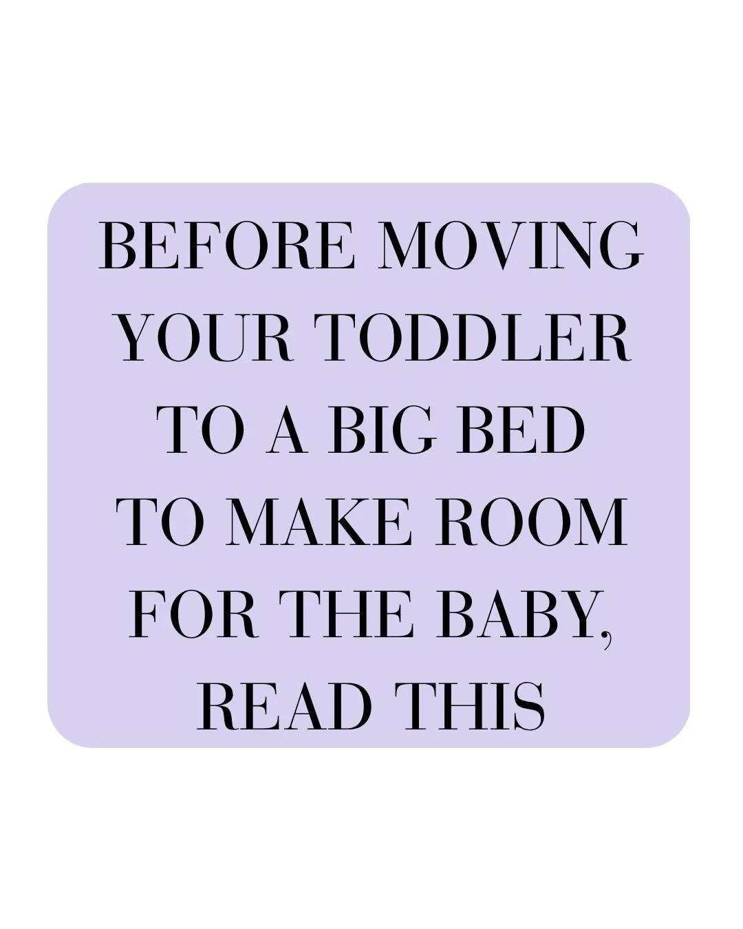 Are you thinking about moving your toddler to a bed?

At some point your little one will outgrow their cot and will need to sleep in a bed... but there is an age where this transition can be easier for them. ⁠
⁠
For toddlers under 3 yrs sleeping in a