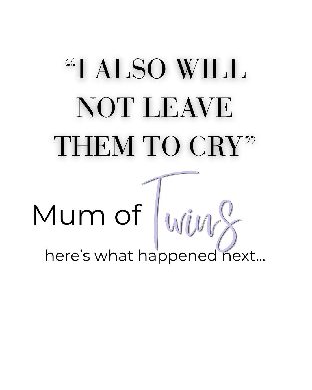 "I also will not leave them to cry." Mum wrote that on her intake form for her 13-month-old twins. 💜

Before we started, the boys were fed to sleep, up around 5 times a night and napping only in the car or on mum. Her goals: less reliance 