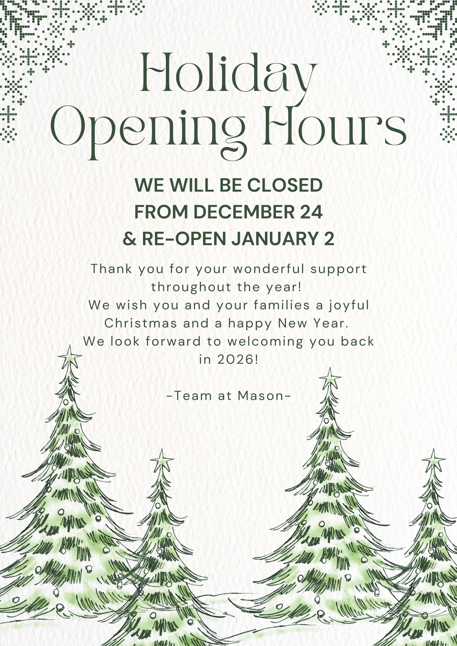 Christmas trading hours