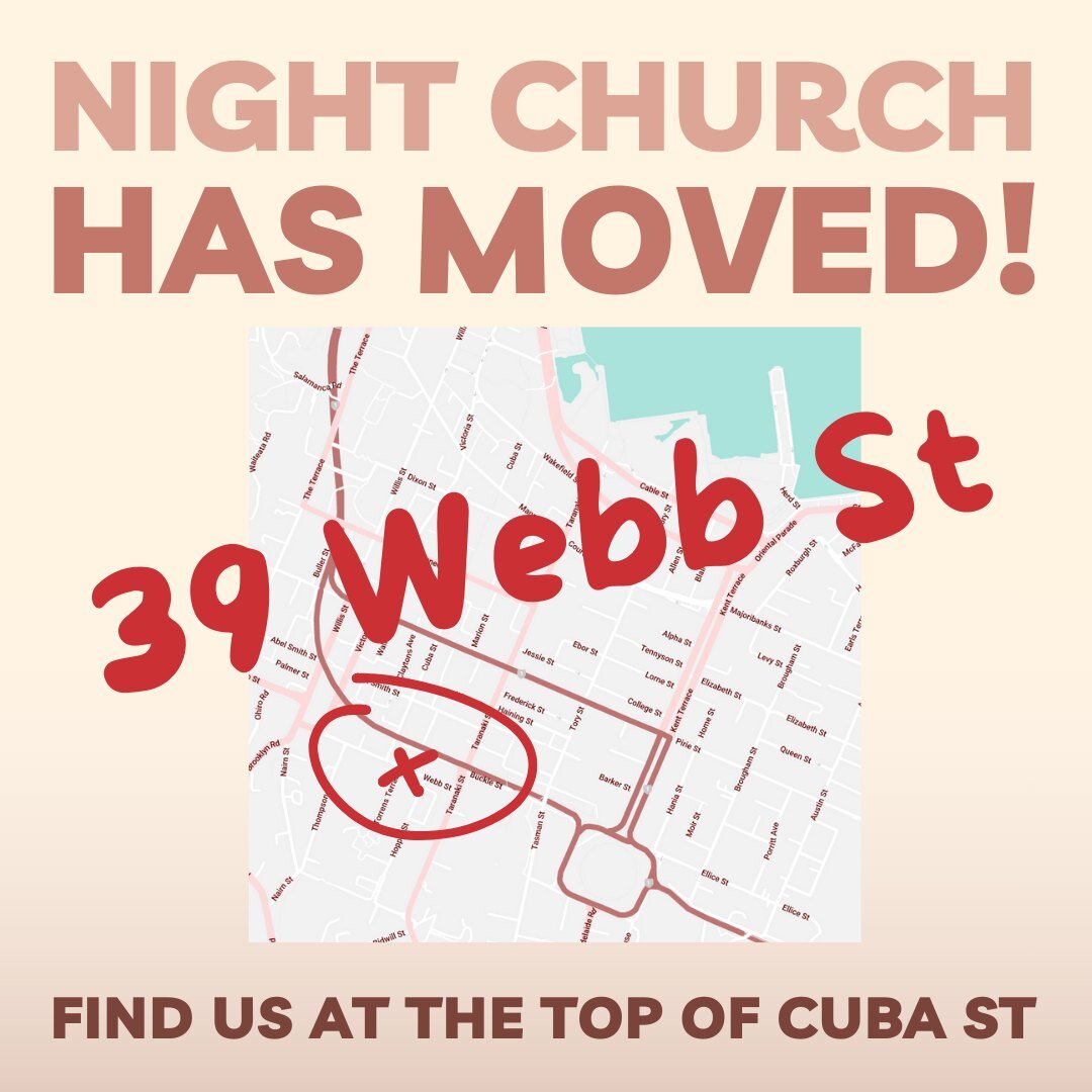 Come join us at our new Night Church venue at 39 Webb St from this Sunday 21st onwards! Service starts 6pm, and as always we will be sharing a meal together afterwards.