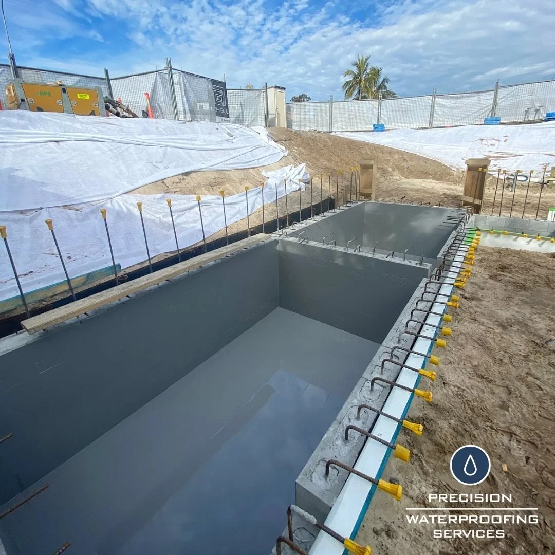 A tough, resilient, two-part, polyurethane elastomer membrane producing long-life waterproofing protection to the internals of these two tanks.