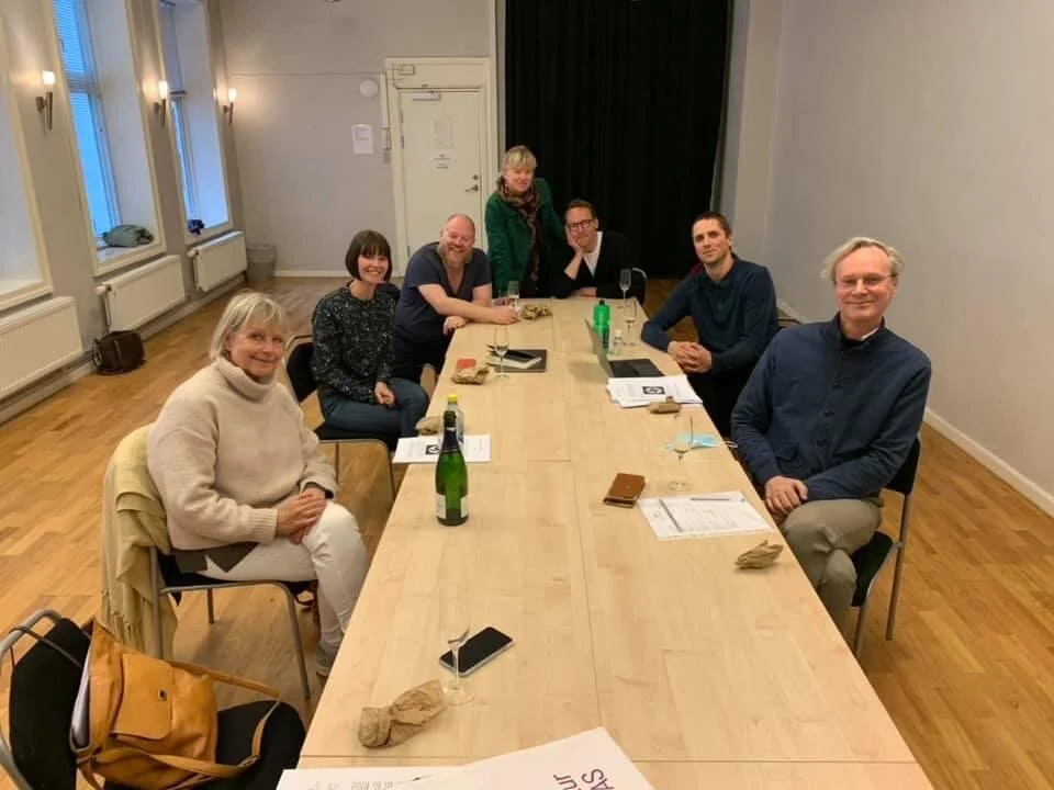 Fra venstre: Irene Lecomte, styreleder Tine Marie Lund, Yngve Emil Marcussen, Haakon Strøm, Sindre Strand Offerdal og Niels Peter Underland (Geirmund Simonsen  og Christina Lovery var ikke tilstede da bildet ble tatt)