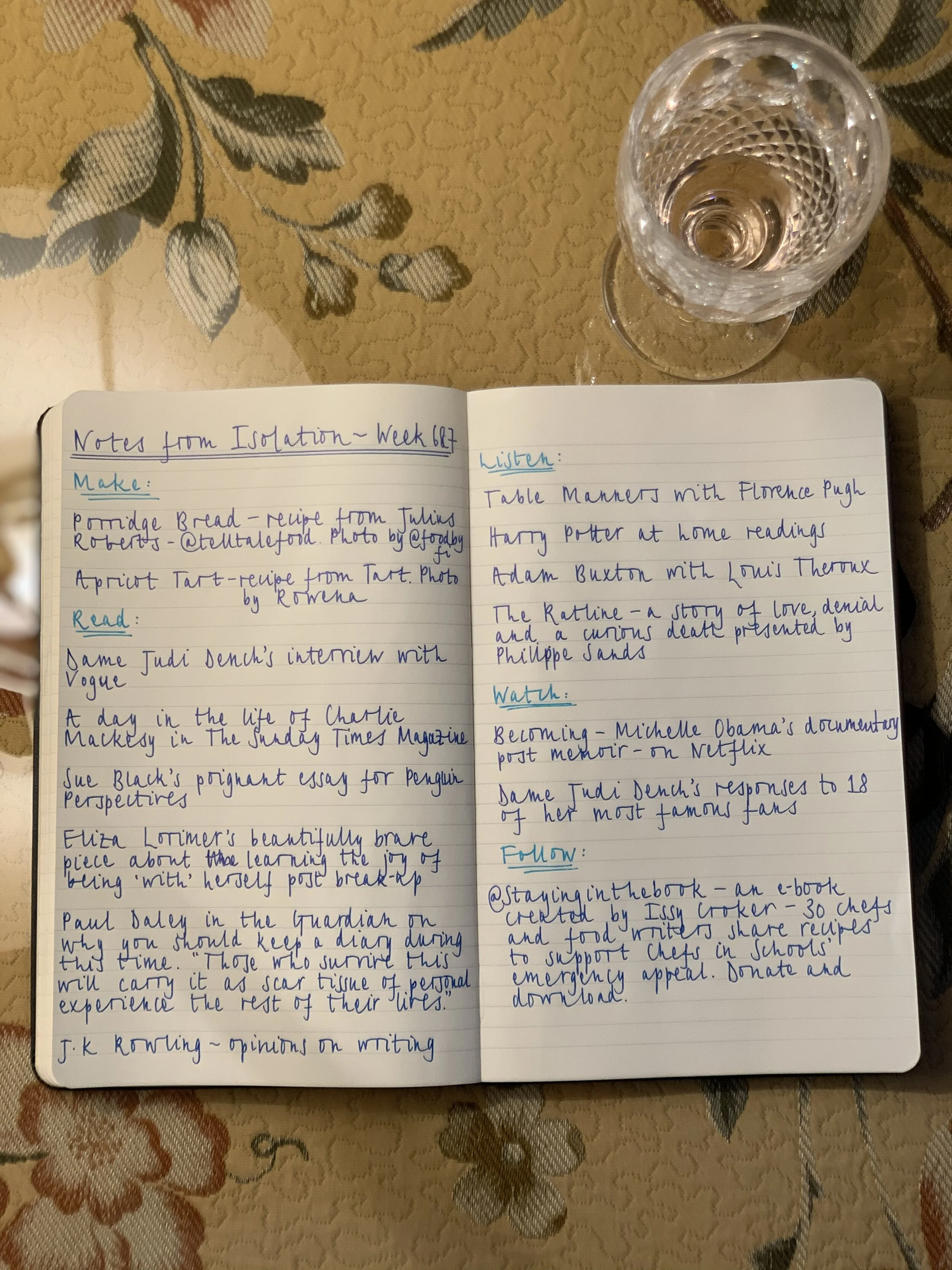 Notes from Isolation Week 6 &amp; 7